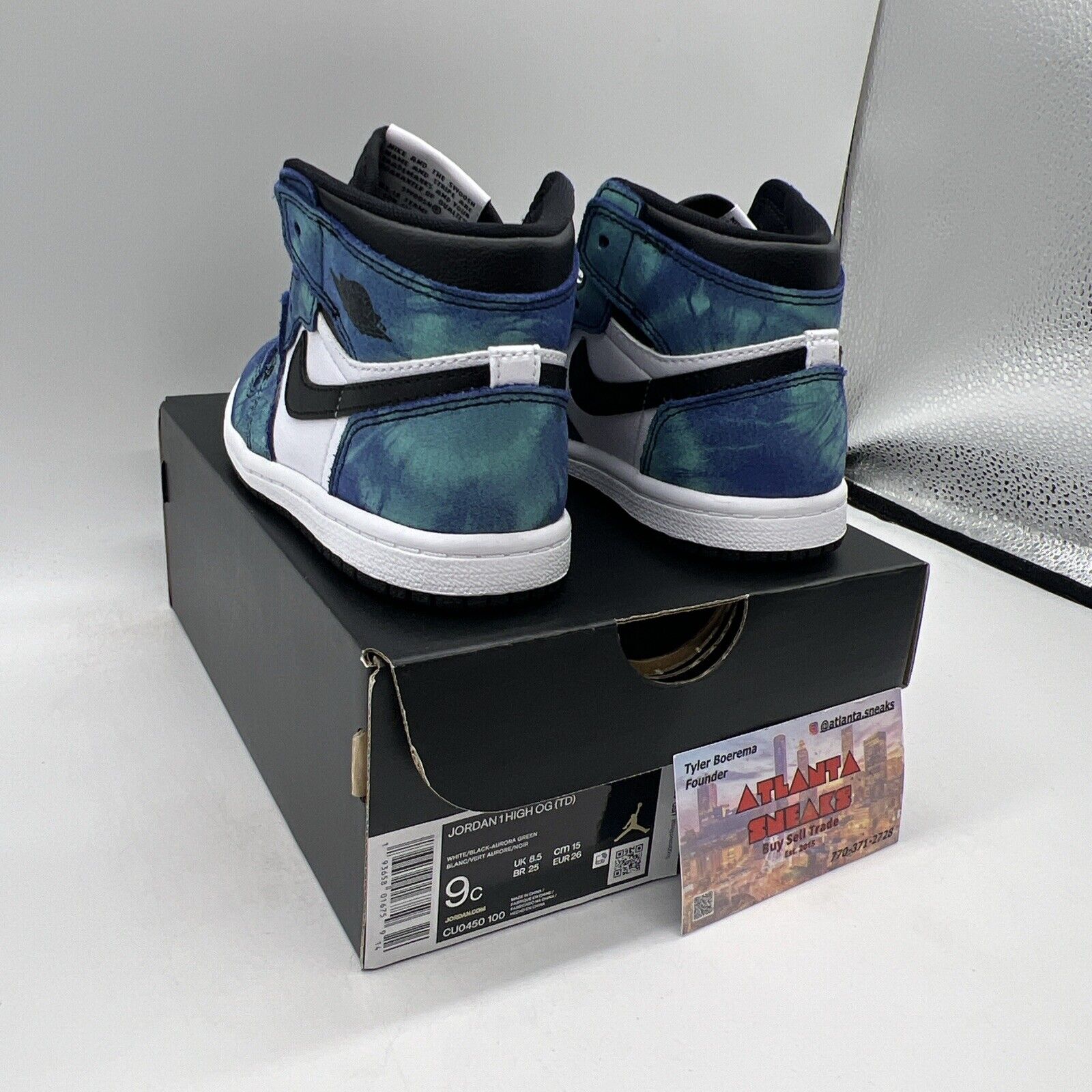 Brand New KIDS Air Jordan 1 High OG Tie Dye TD size 9C (CU0450-100) Brand New DS