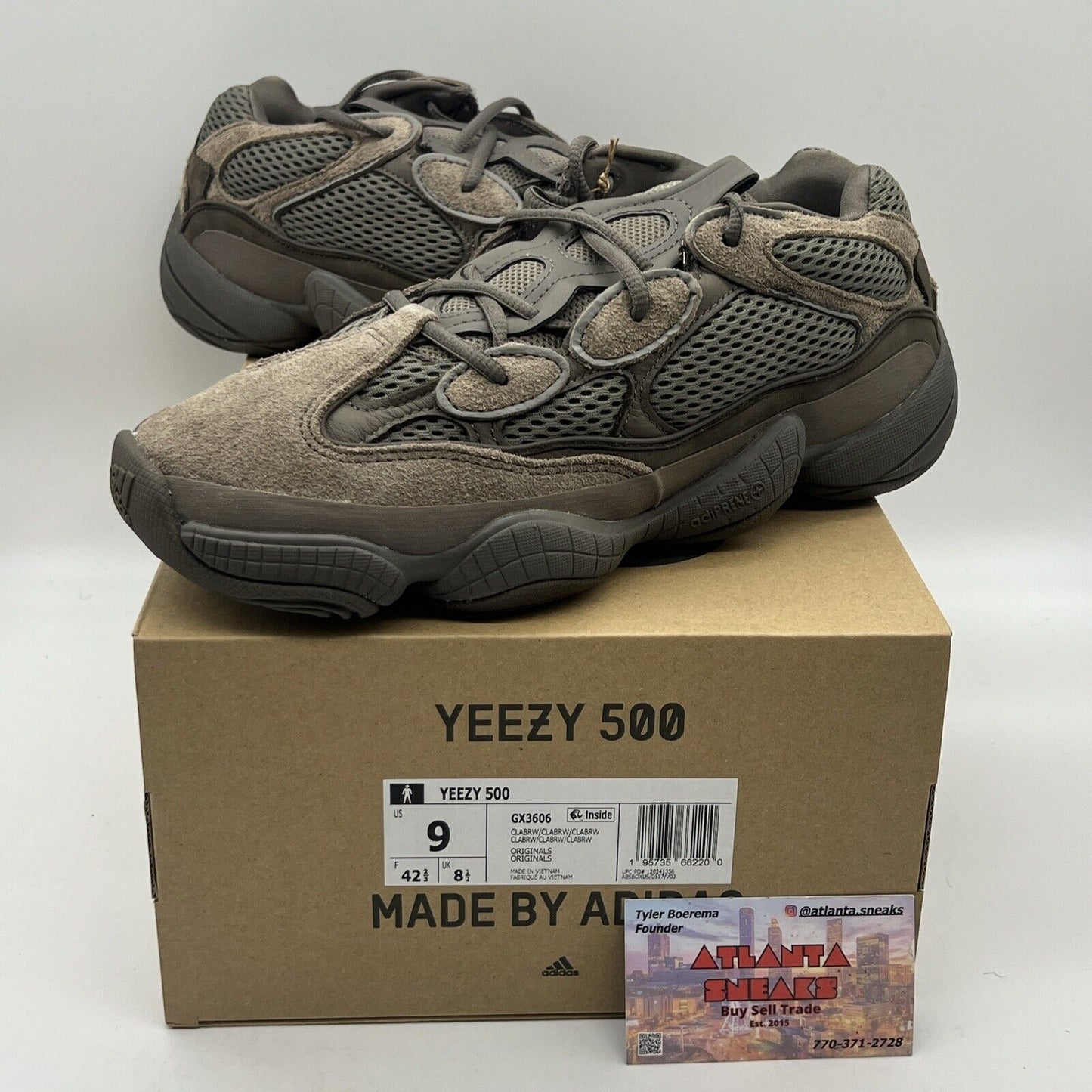 Size 9 - adidas Yeezy 500 Brown Clay Brand New Og All DA Sneakers