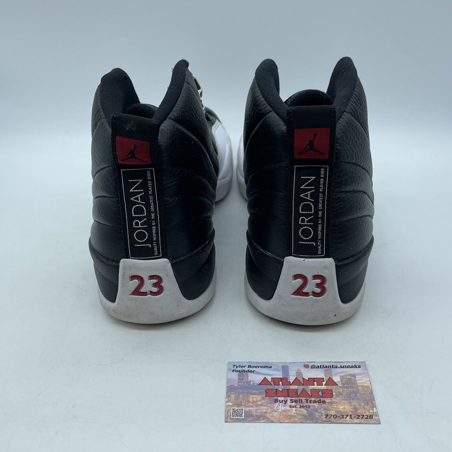 Size 12 - Jordan 12 Retro Mid Playoff Black White Red Leather (CT8013-006)