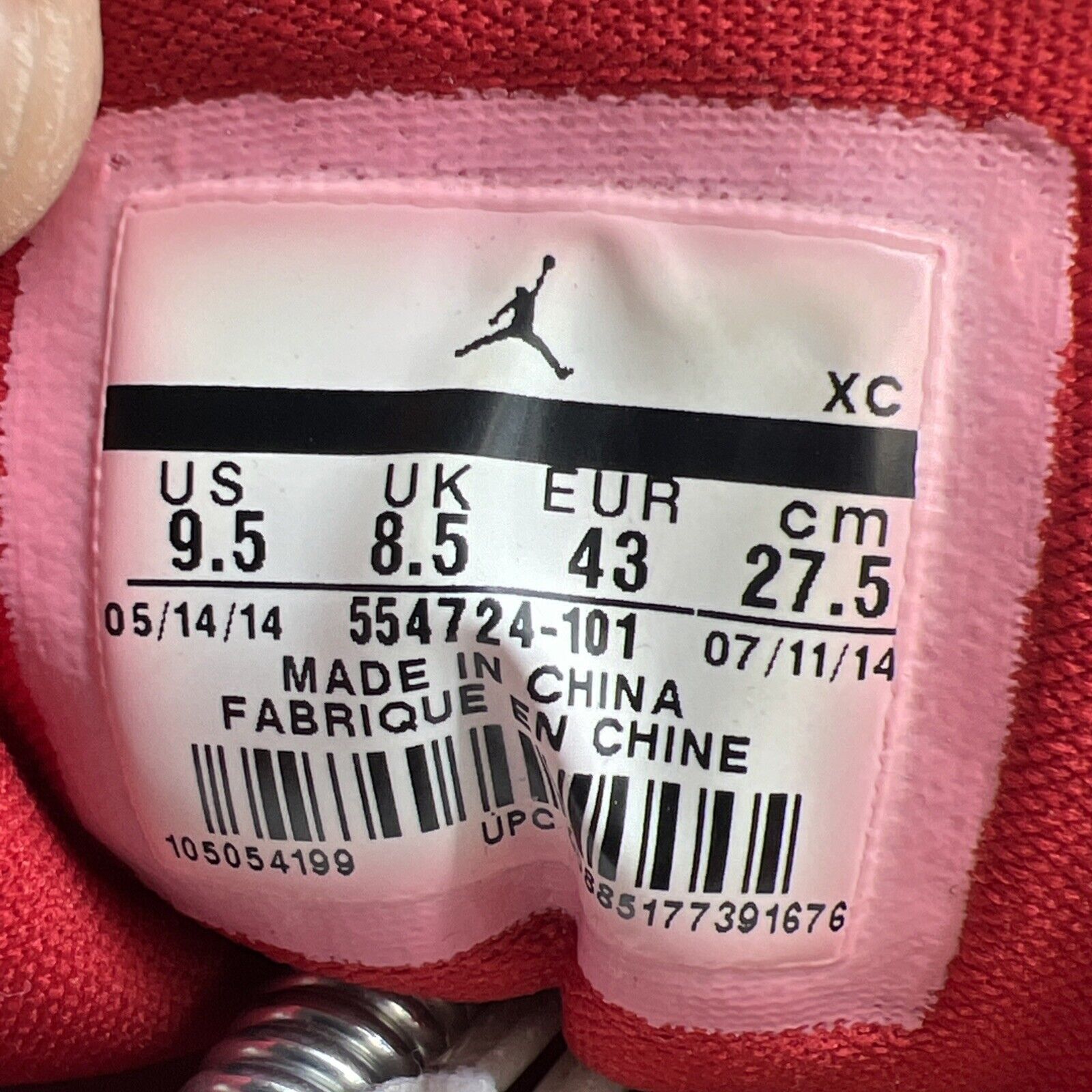 Size 9.5 - Air Jordan 1 Mid White Gym Red (554724-101)
