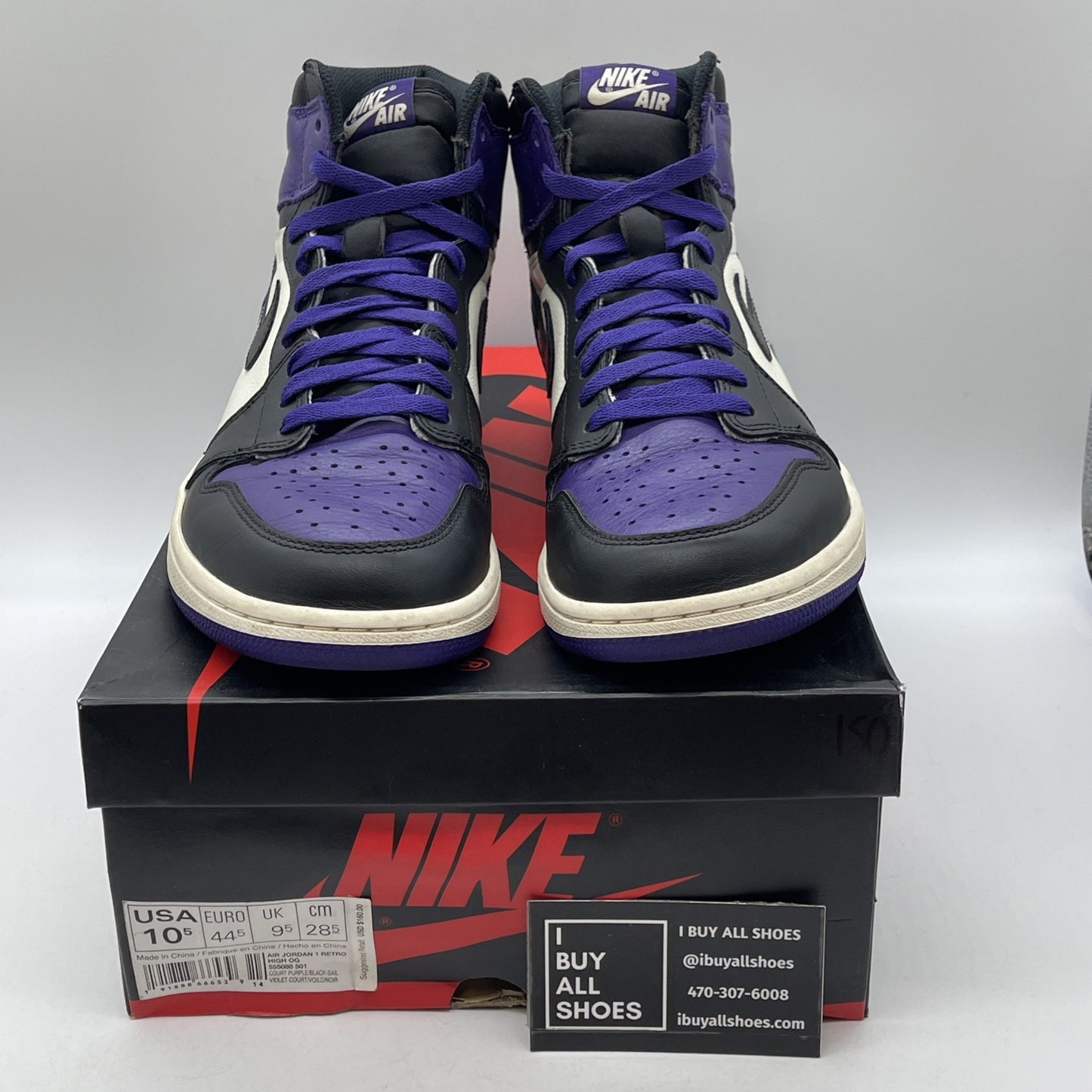 Size 10.5 - Air Jordan 1 Retro OG High Court Purple Leather (555088-501)