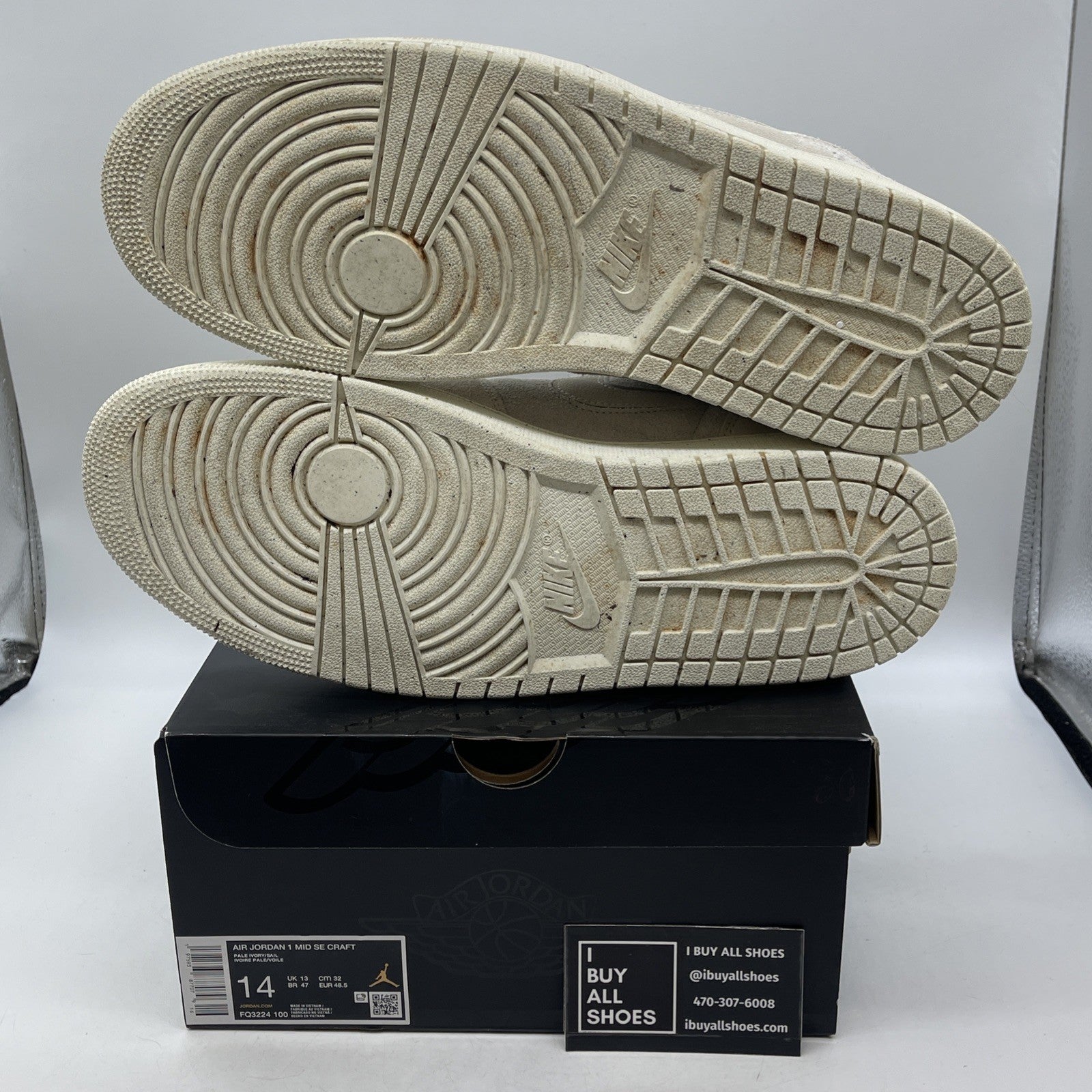 Size 14 - Air Jordan 1 SE Craft Mid Pale Ivory (FQ3224-100)