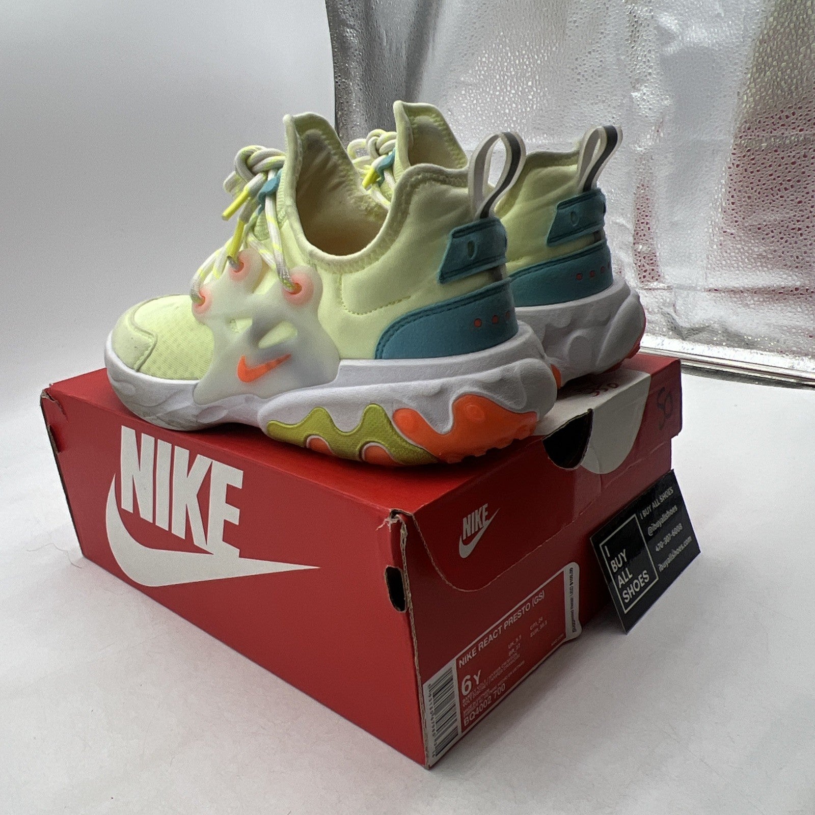 Size 6Y - Nike React Presto GS Barely Volt Unisex Big Kid’s (BQ4002-700)