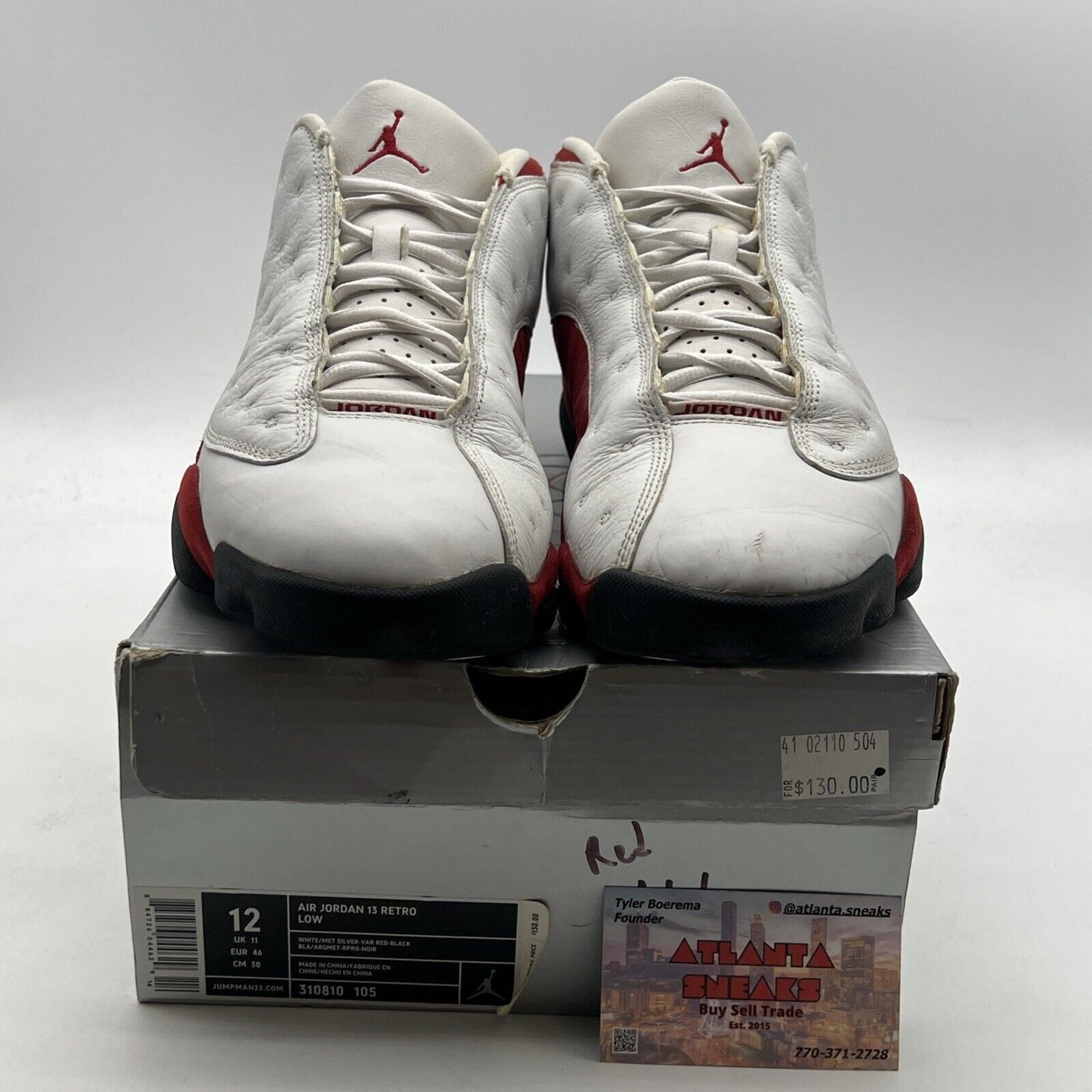 Size 12 - Air Jordan 13 Retro 2005 Low Cherry White (310810-105)