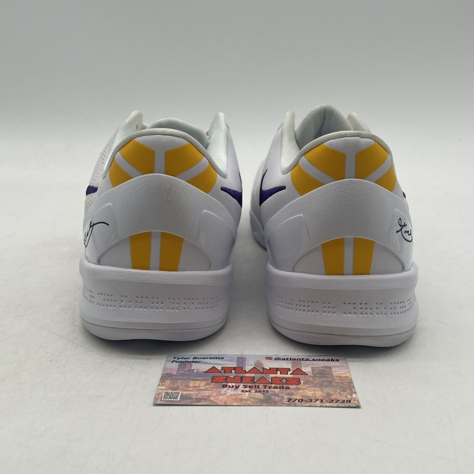 Size 9 - Nike Kobe 8 Protro Lakers Home White Purple Yellow (HF9550-100)