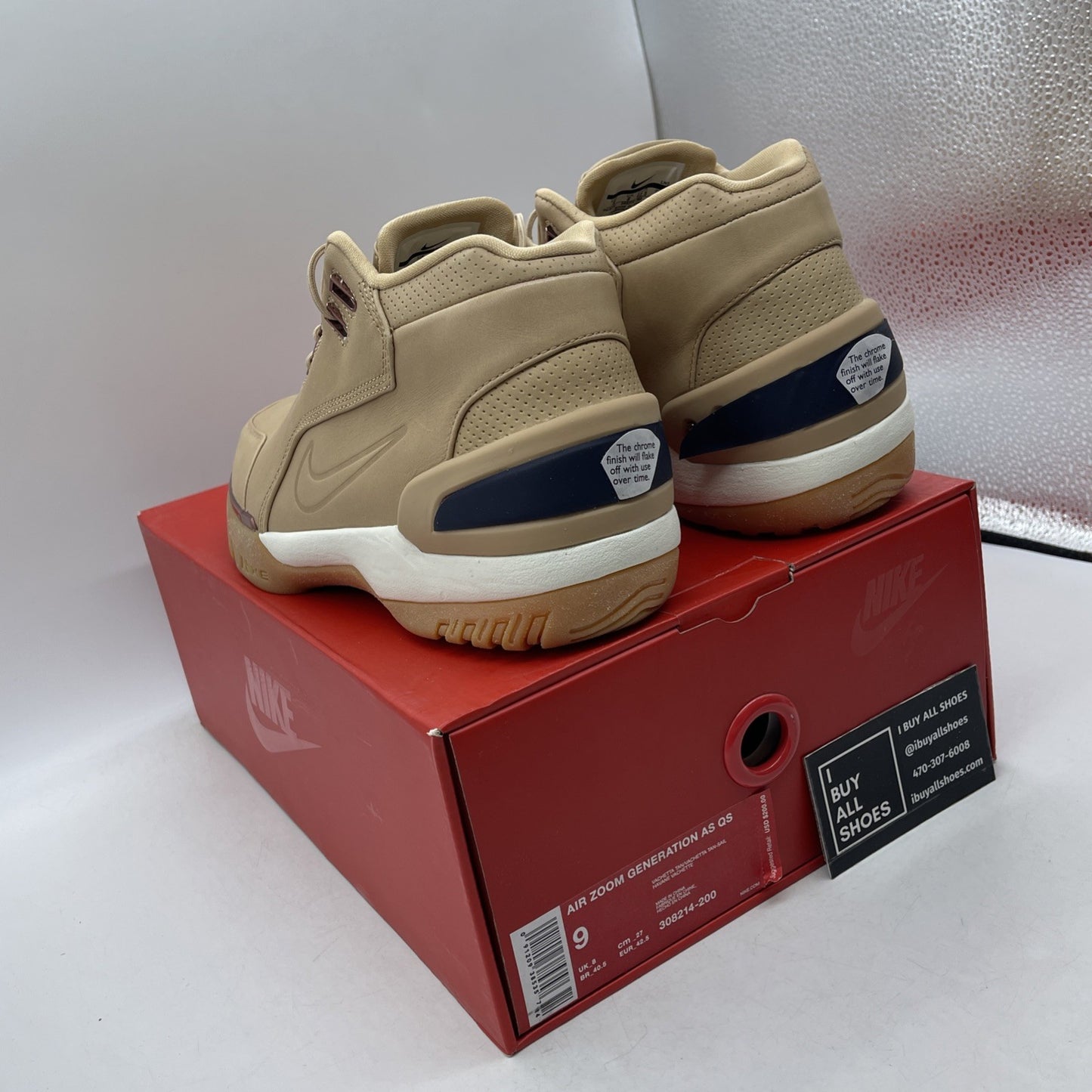 Size 9 - Nike Air Zoom Generation QS All Star Vachetta Tan (308214-200)