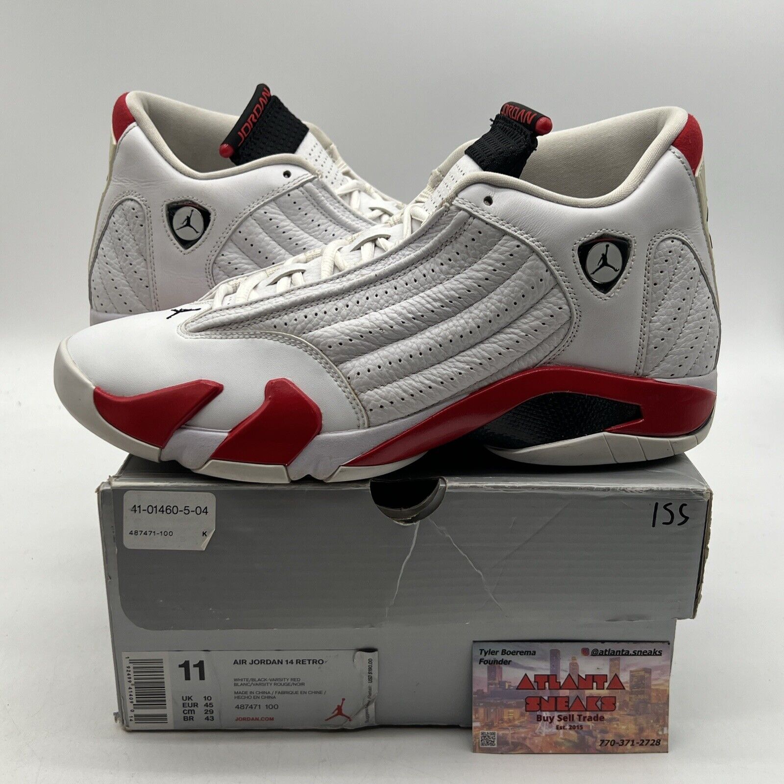 Size 11 - Air Jordan 14 Retro 2019 Candy Cane White Red Suede Leather 487471-100