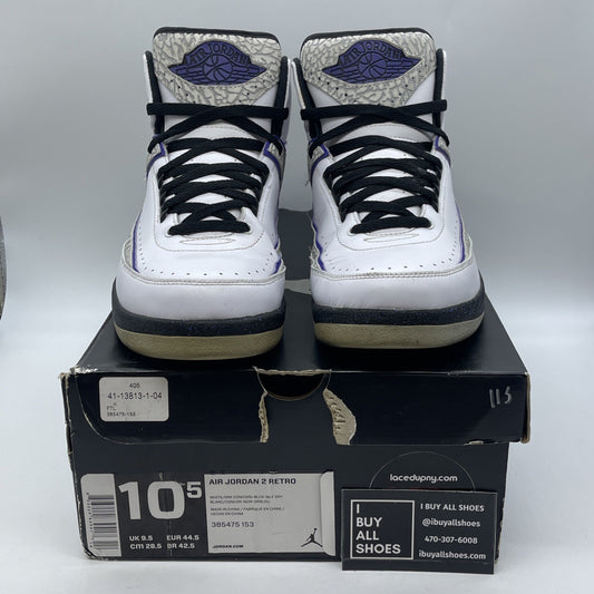 Size 10.5 - Air Jordan 2 Retro Concord White Purple Grey Suede (385475-153)