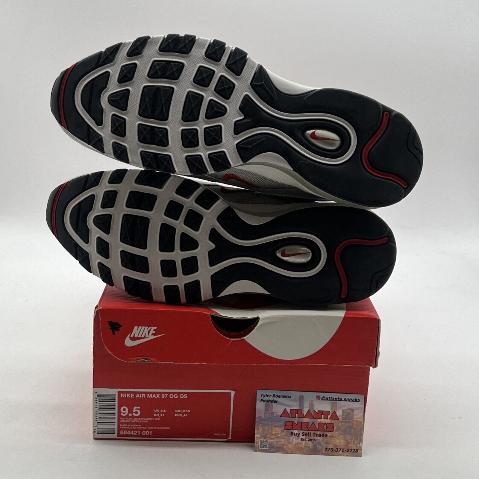 Size 9.5 - Nike Air Max 97 OG QS 2017 Silver Bullet (884421-001)
