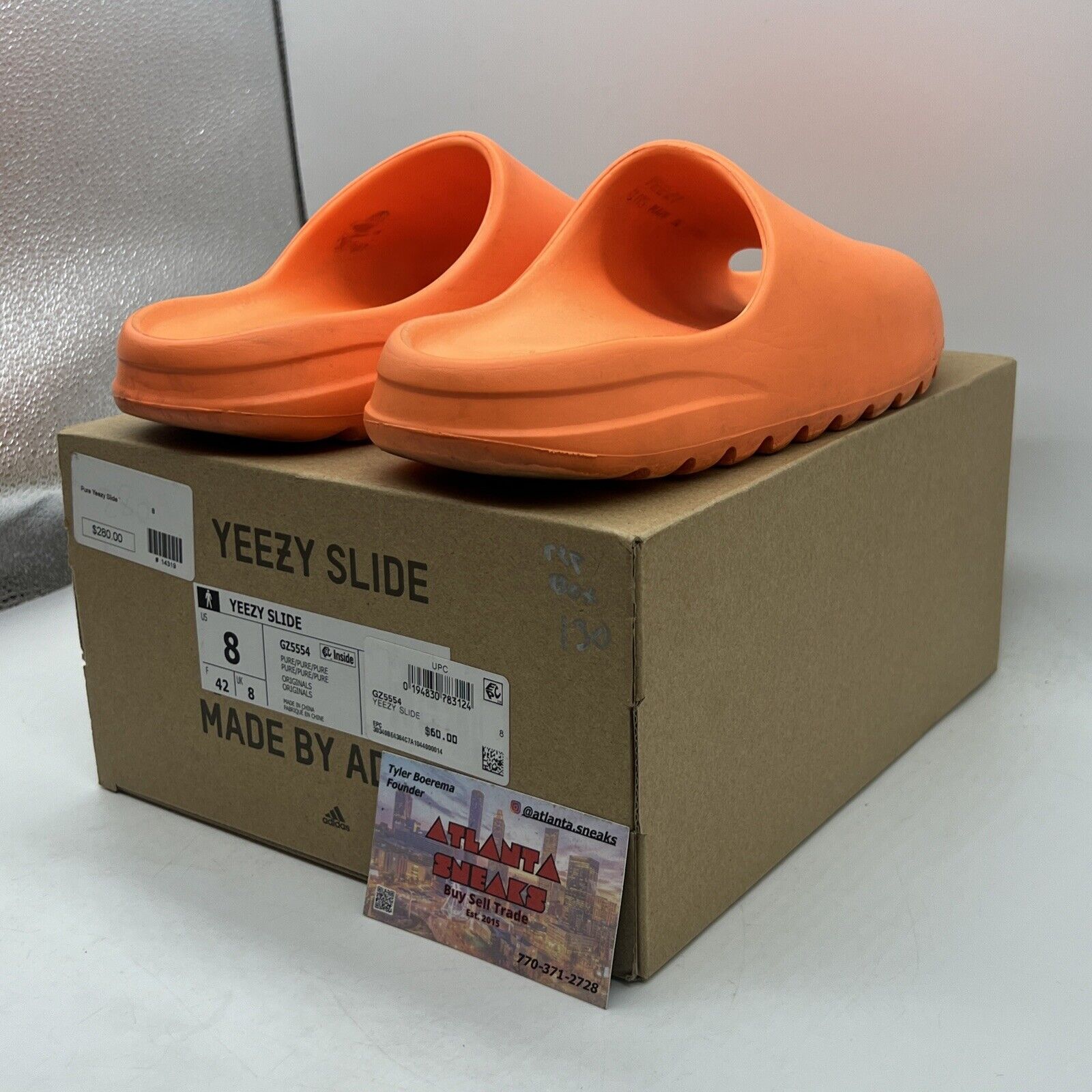 Adidas Yeezy Slide Enflame Orange GZ0953 Size 8 (GZ0953)