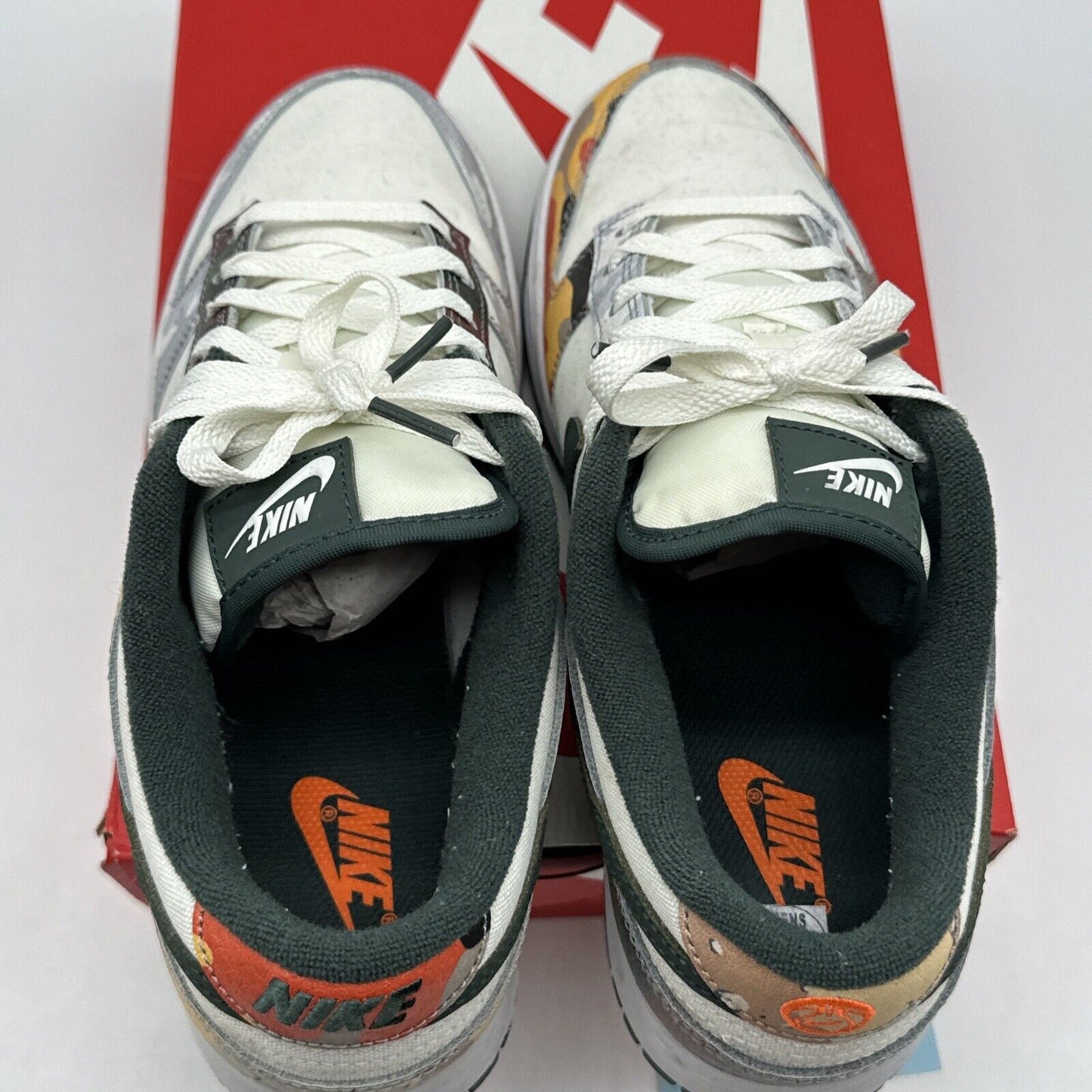 Nike Dunk Low SE Sail Multi Camo Shoes Mens 9.5 DH0957-100 Army Green Desert Og