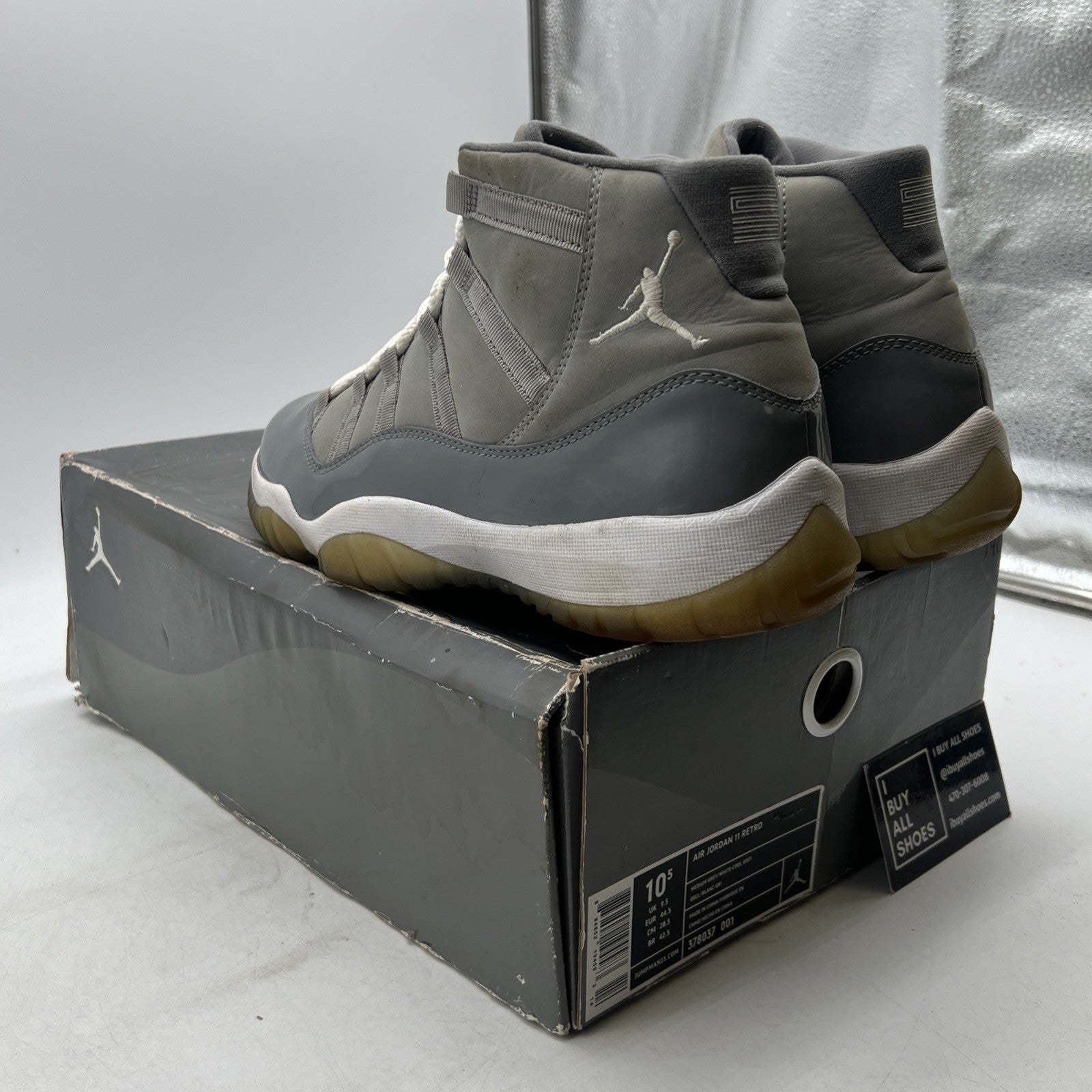 Size 10.5 - Air Jordan 11 Retro 2010 Cool Grey (378037-001)