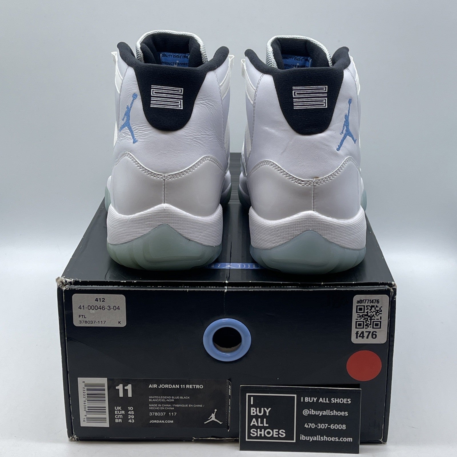 Size 11 - Air Jordan 11 Retro High Legend Blue White Leather (378037-117)