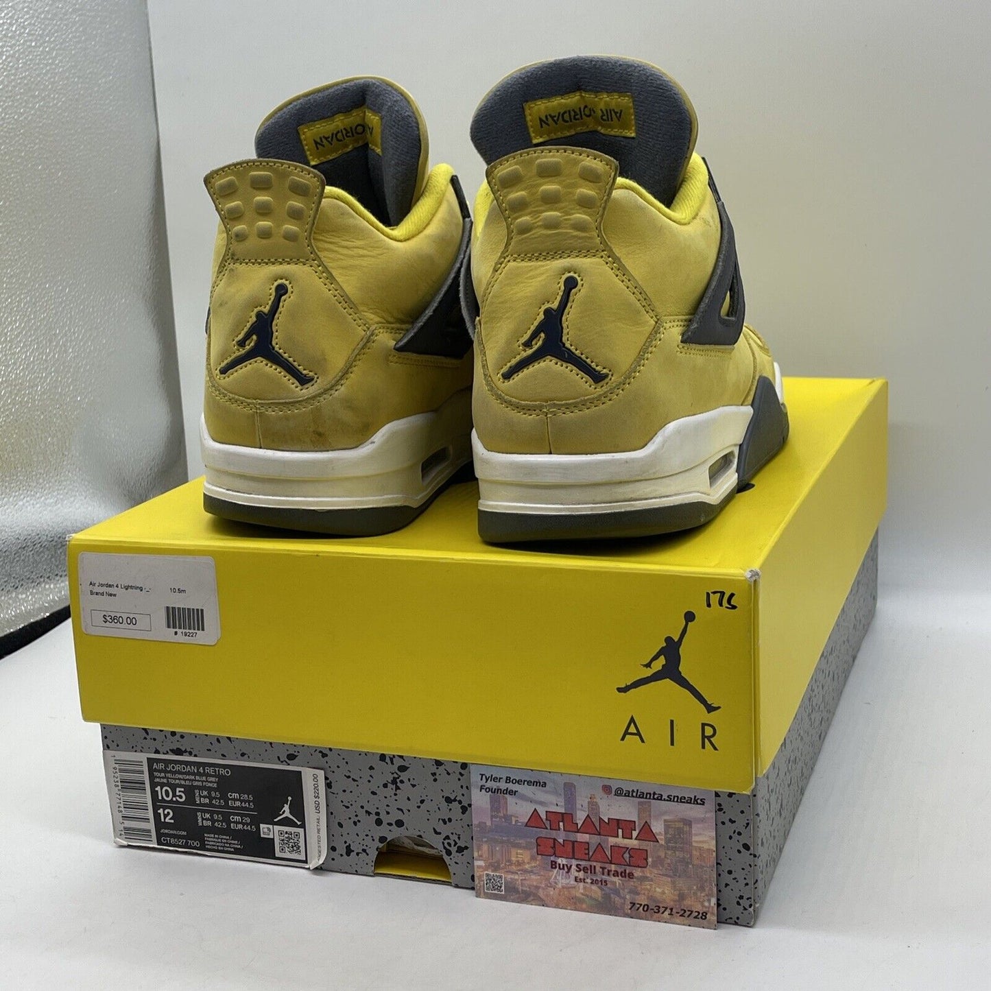 Size 10.5 - Jordan 4 Retro Mid Lightning Yellow Grey Suede Leather (CT8527-700)