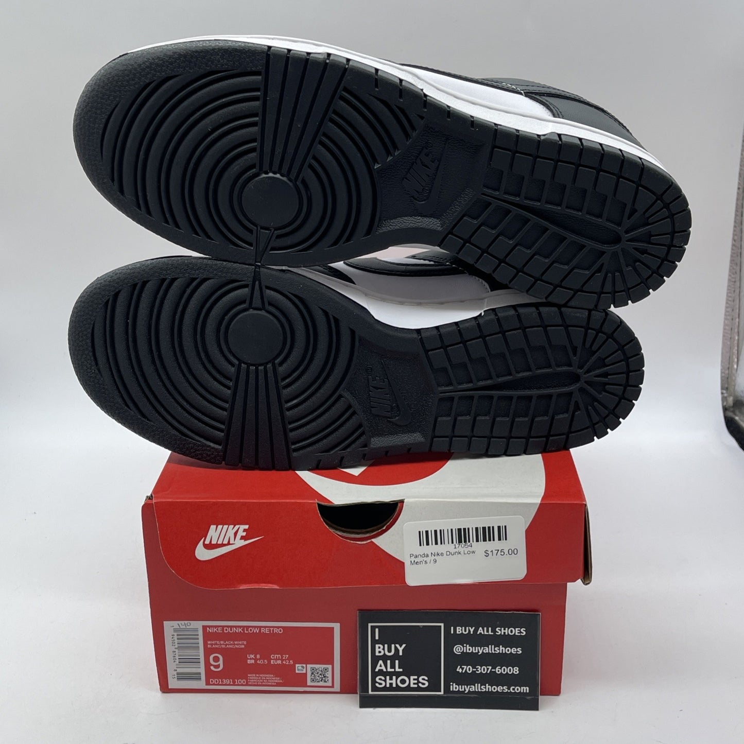Size 9 - Nike Dunk Low Black White Leather (DD1391-100)