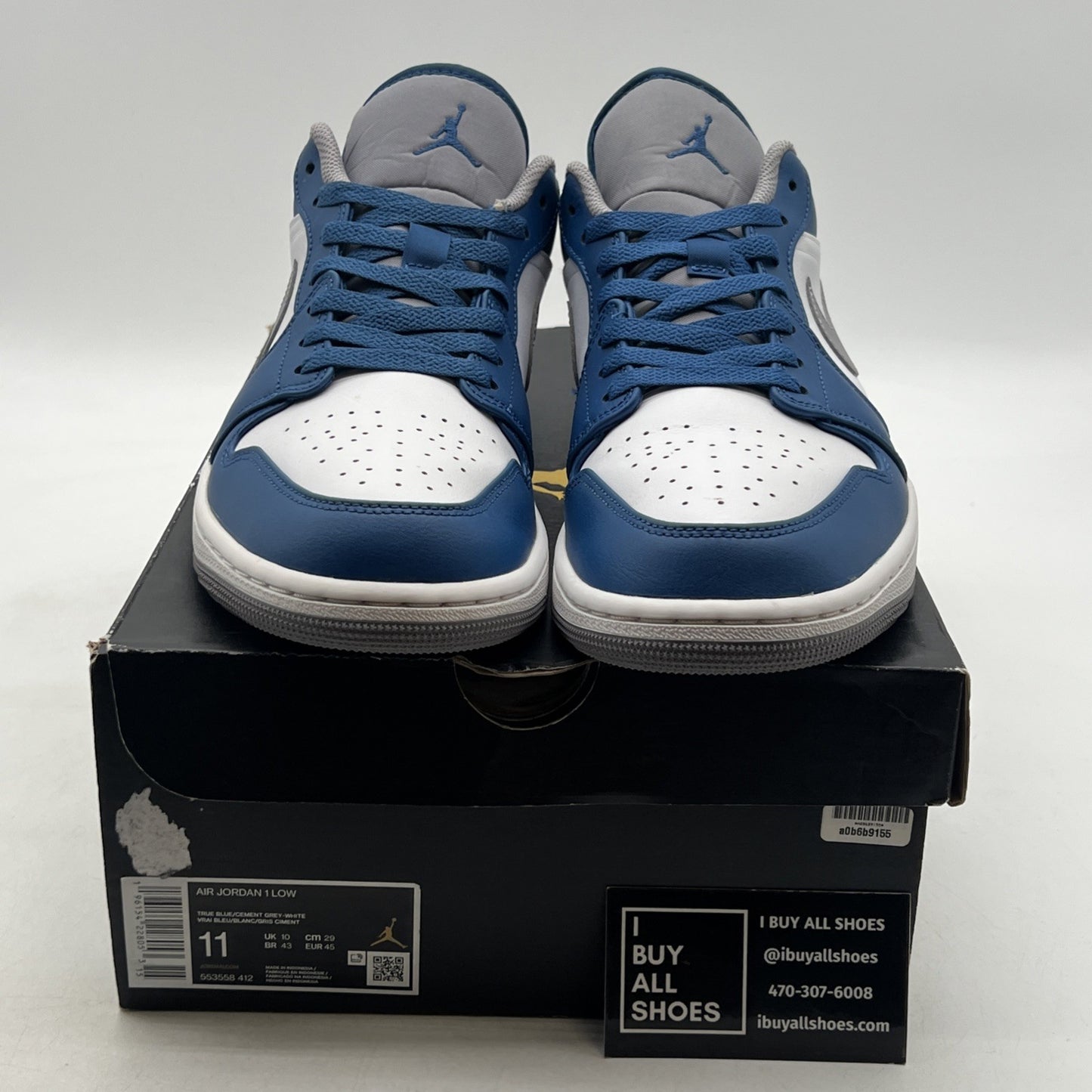 Size 11 - Air Jordan 1 Low True Blue Cement (553558-412)