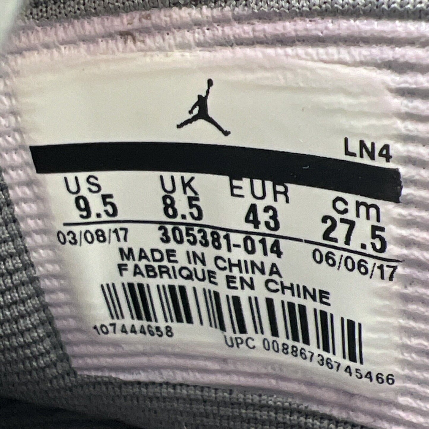Size 9.5 - Air Jordan 8 Retro Cool Grey Suede (305381-014)