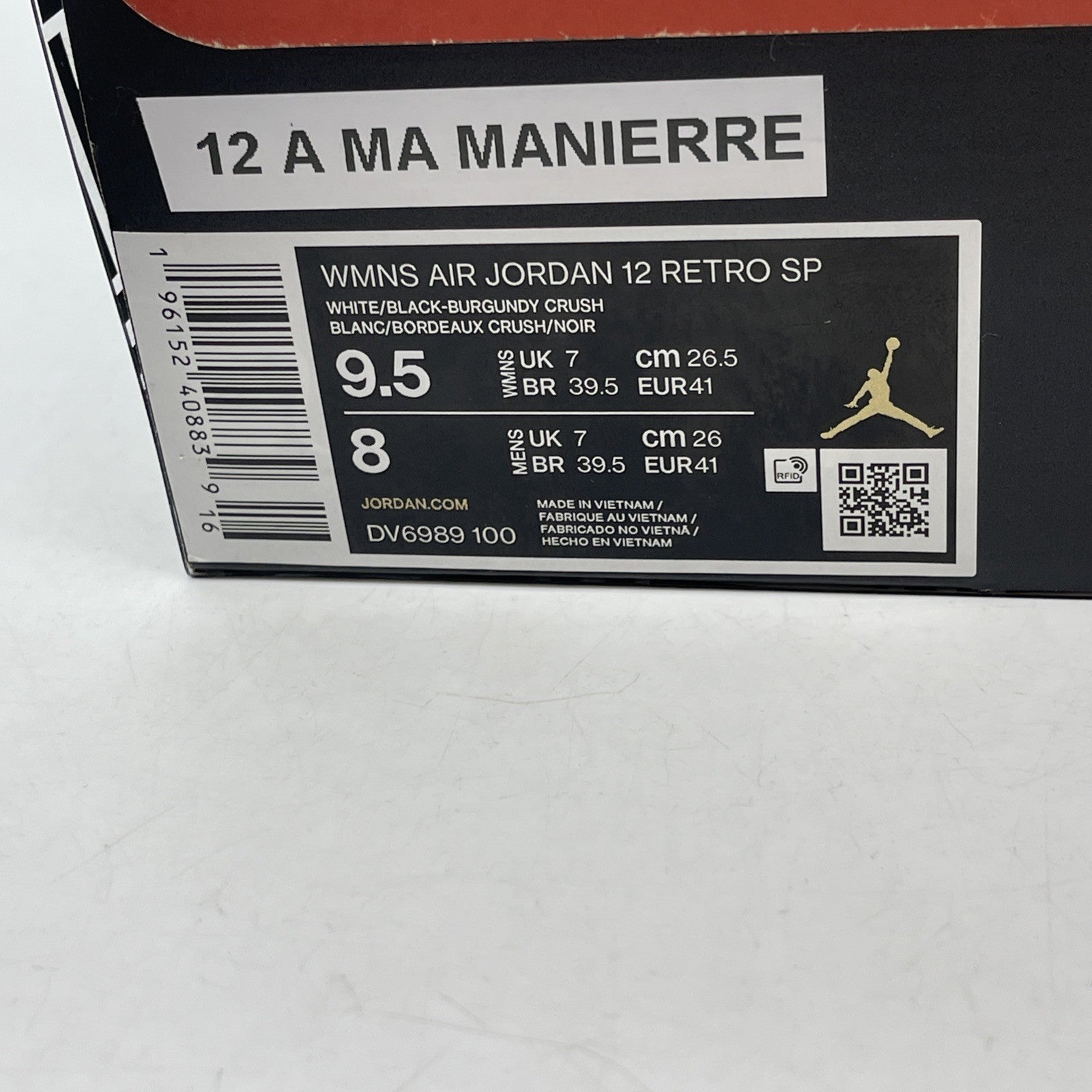 Size 9.5W - Jordan 12 Retro SP x A Ma Maniere Mid White Suede (DV6989-100)