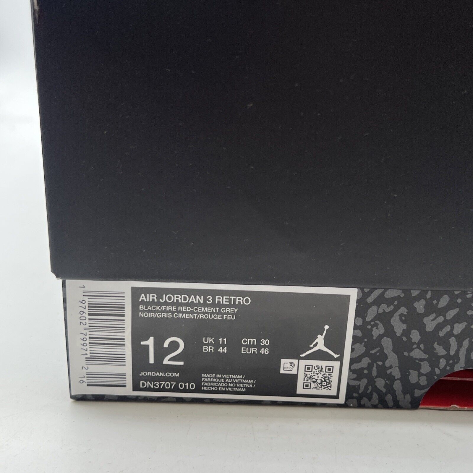 Size 12 - Air Jordan 3 Retro OG 2024 Black Cement (DN3703-010)