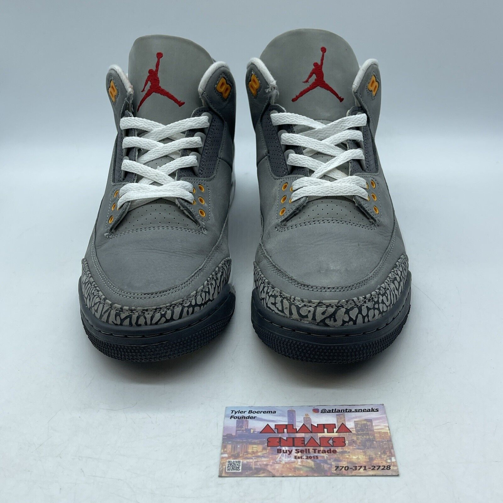 Size 10 - Jordan 3 Retro Mid Cool Grey White Black Red Suede (CT8532-012)