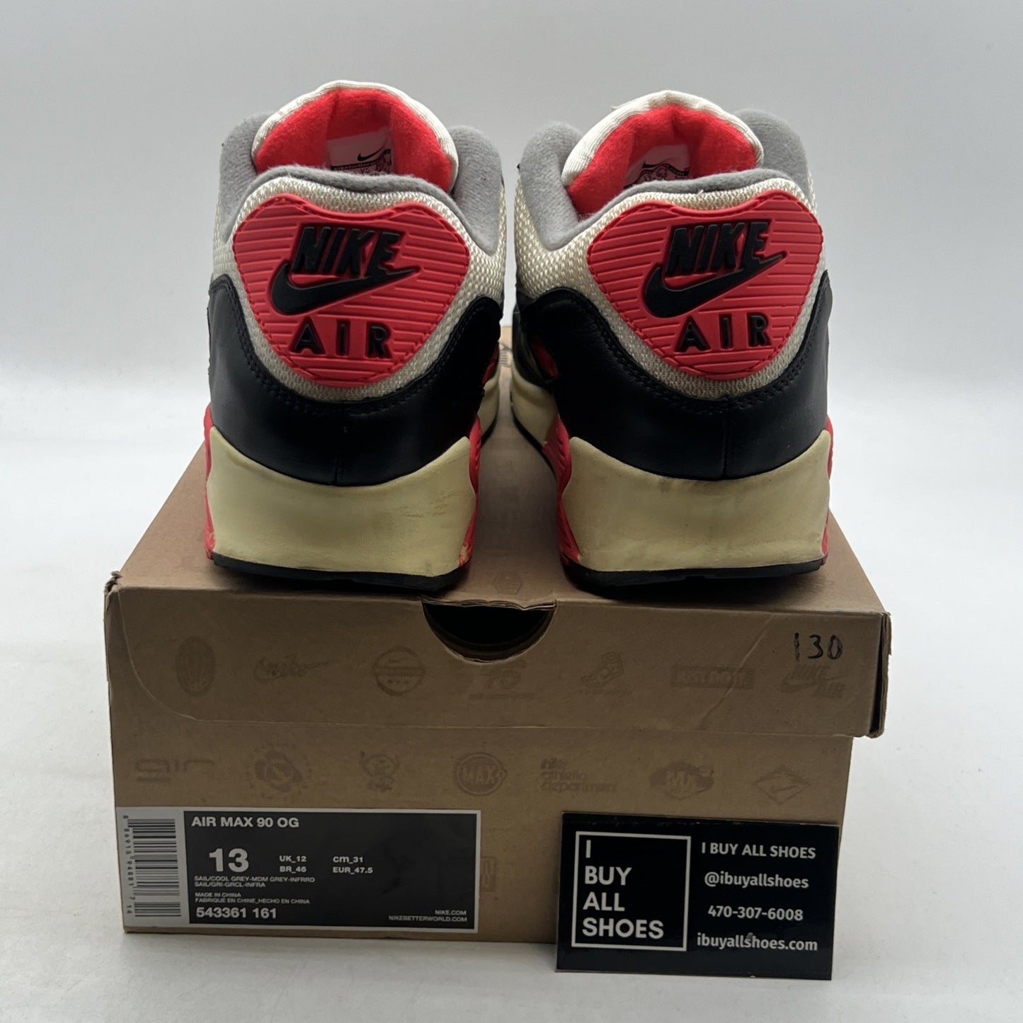 Size 13 - Nike Air Max 90 OG Vintage 2013 Infrared (543361-161)