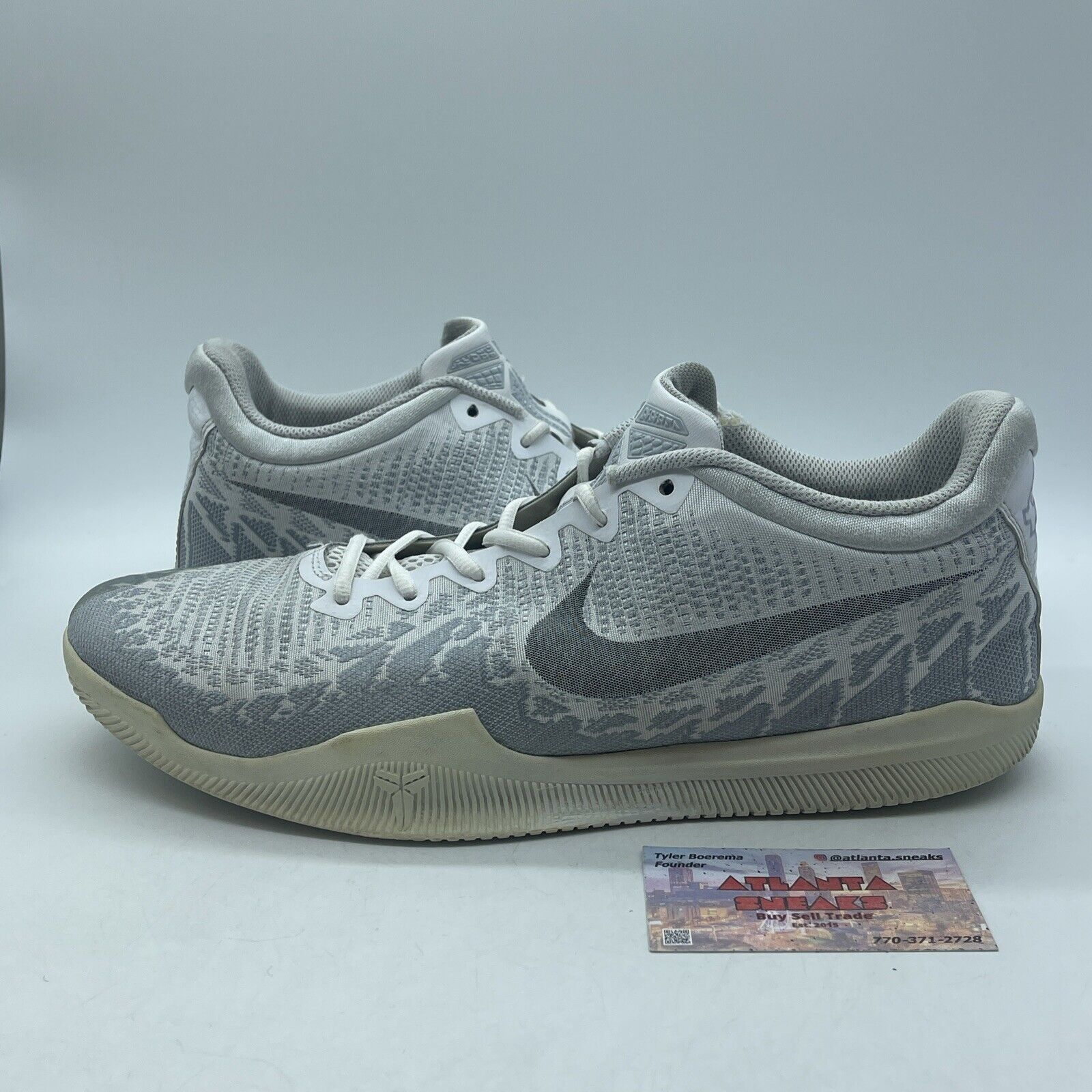 Size 13 - Nike Mamba Rage Pure Platinum Silver White Suede Leather (908972-100)