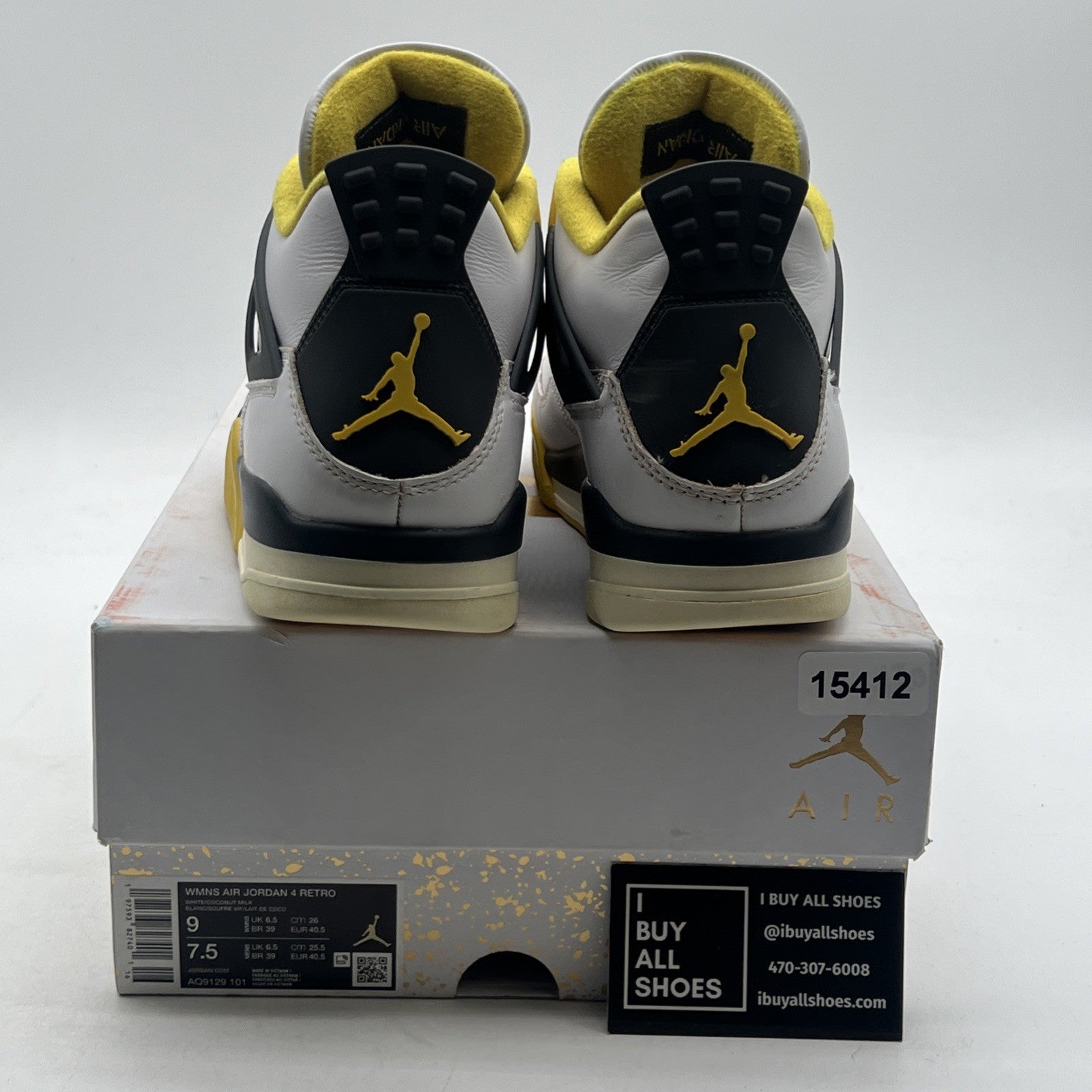 Size 9 - Air Jordan 4 Retro Vivid Sulfur W (AQ9129-101)