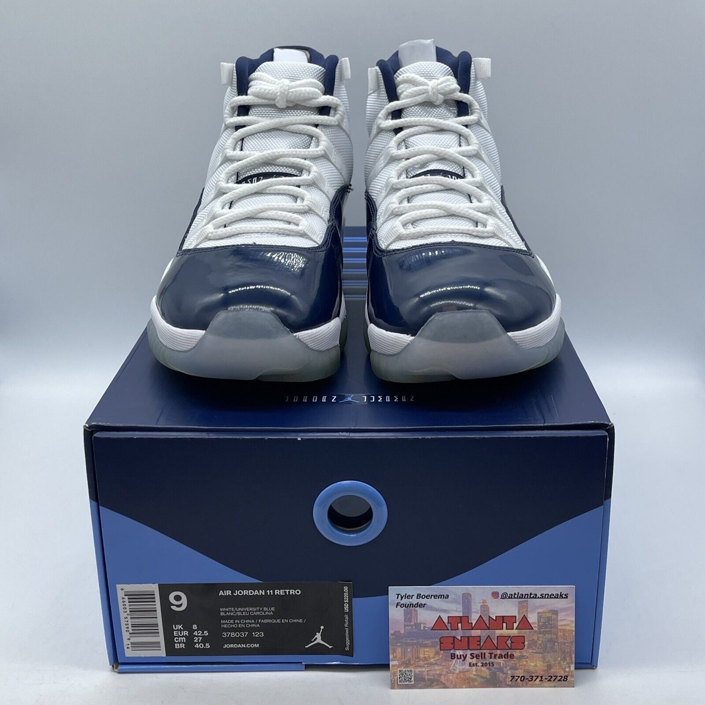 Size 9 - Jordan 11 Retro High Win Like '82 Blue White Leather (378037-123)