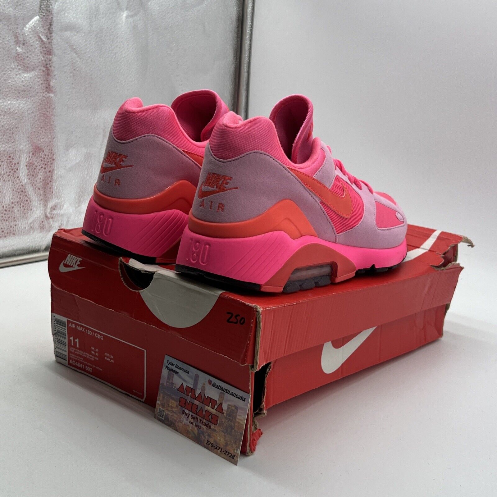 Size 11 - Nike Comme des Garçons x Air Max 180 Triple Pink (AO4641-602)