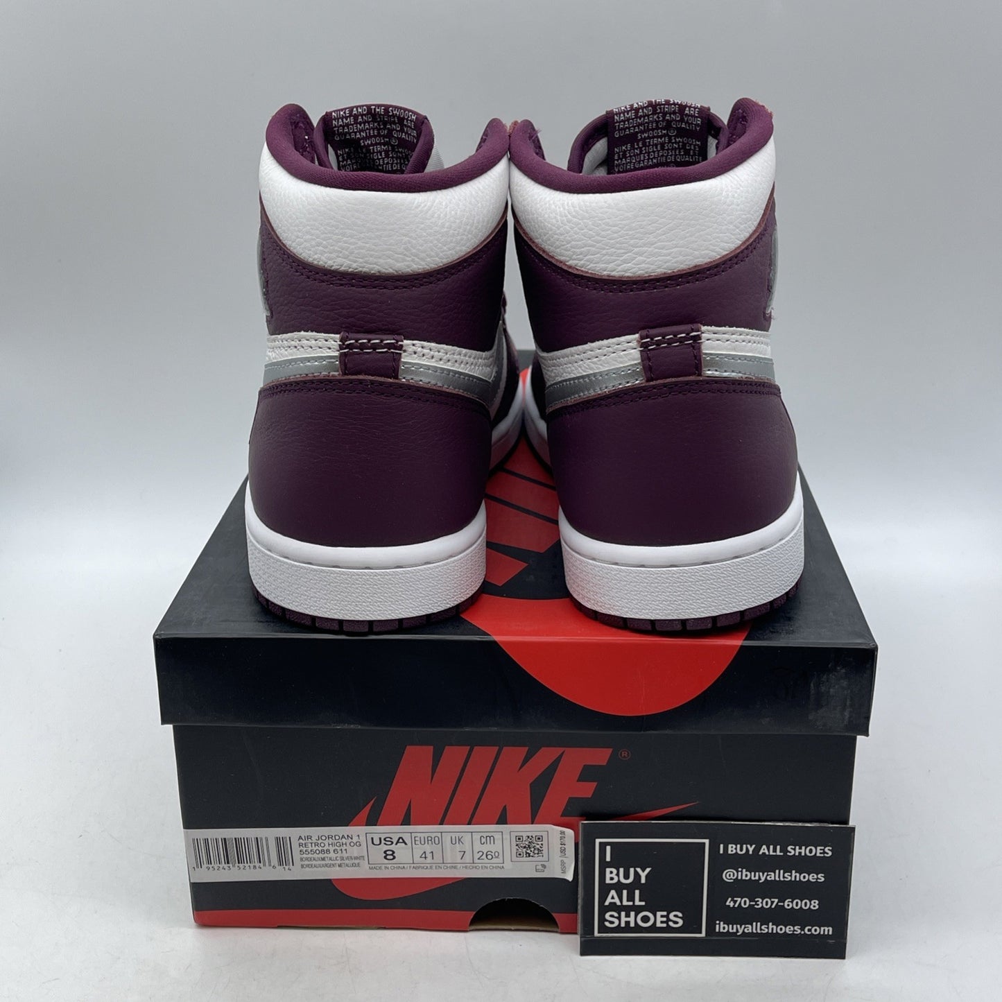 Size 8 - Air Jordan 1 Retro High OG Bordeaux (555088-611)