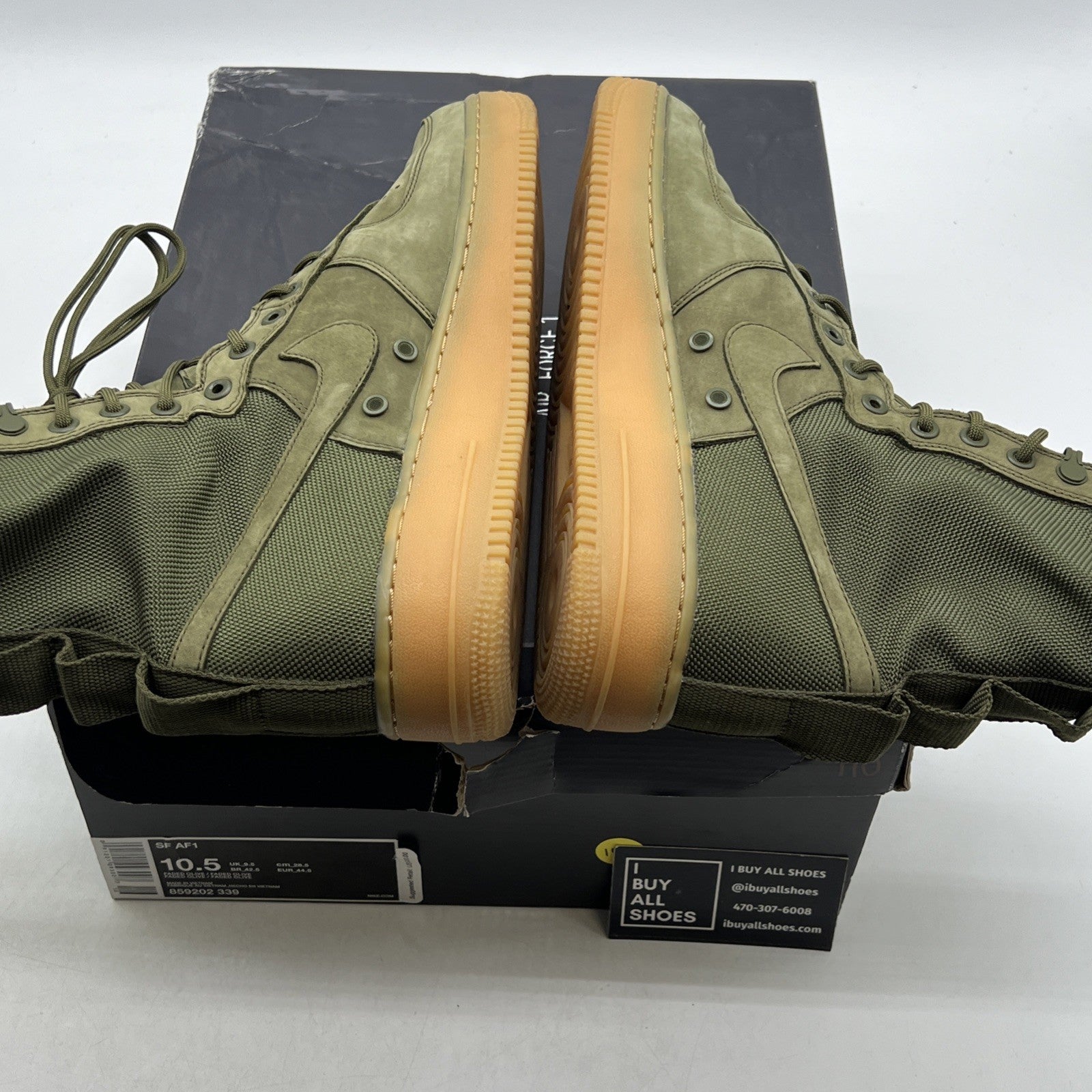 Size 10.5 - Nike SF Air Force 1 Faded Olive (859202-339)