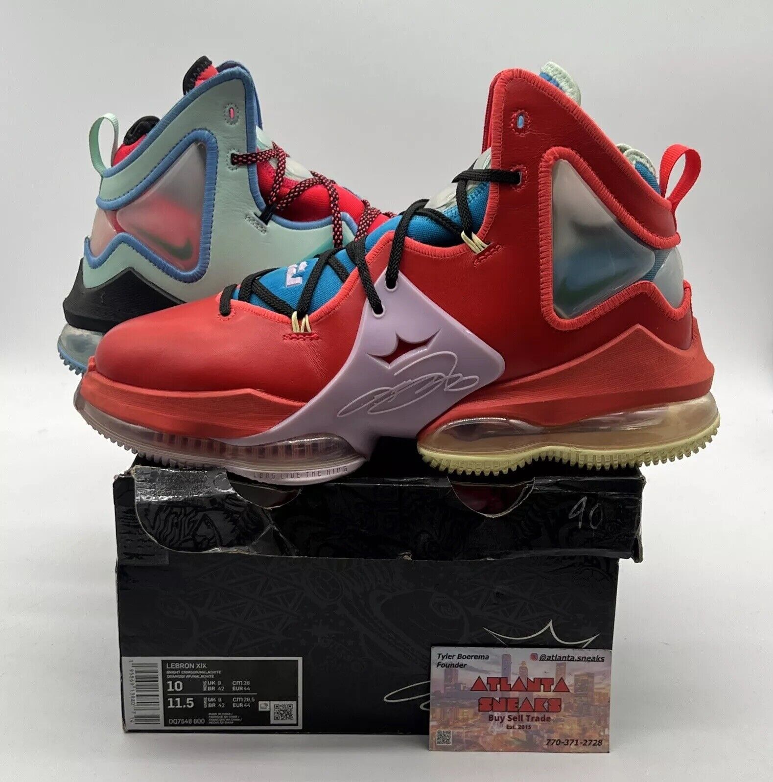 Size 10 - Nike LeBron 19 LeBronival Blue Red Black Yellow Aqua (DQ7548-600)