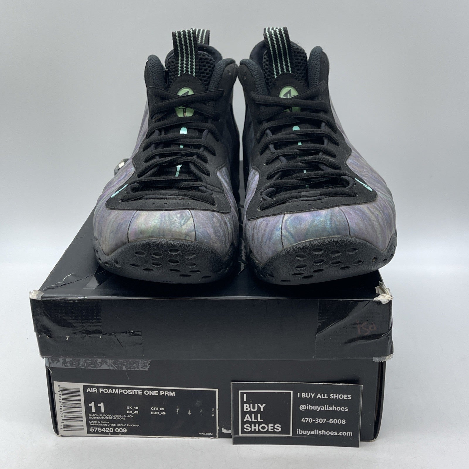 Size 11 - Nike Air Foamposite One Premium Abalone Blue Black Suede (575420-009)