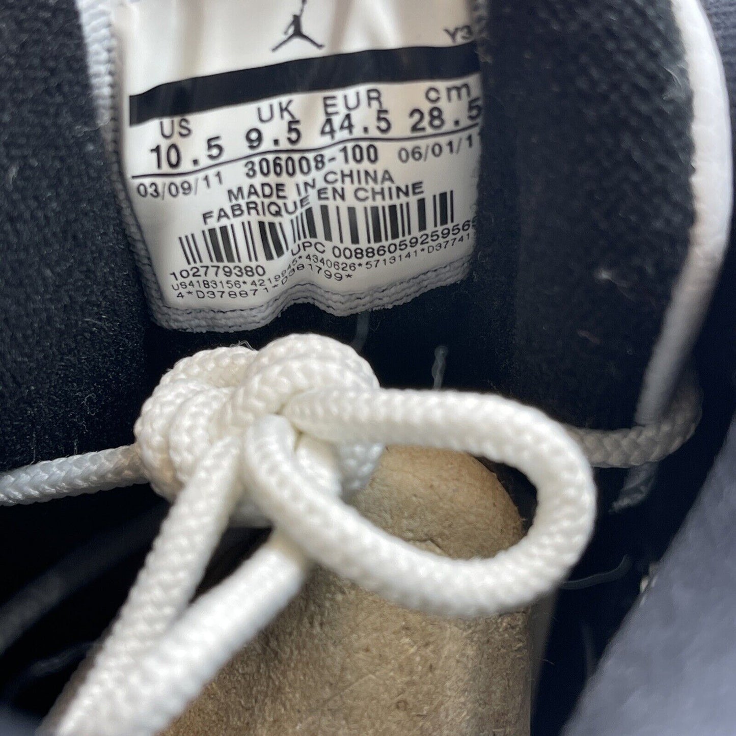 Size 10.5 - Air Jordan 11 Retro IE Low White Black Suede Leather (306008-100)