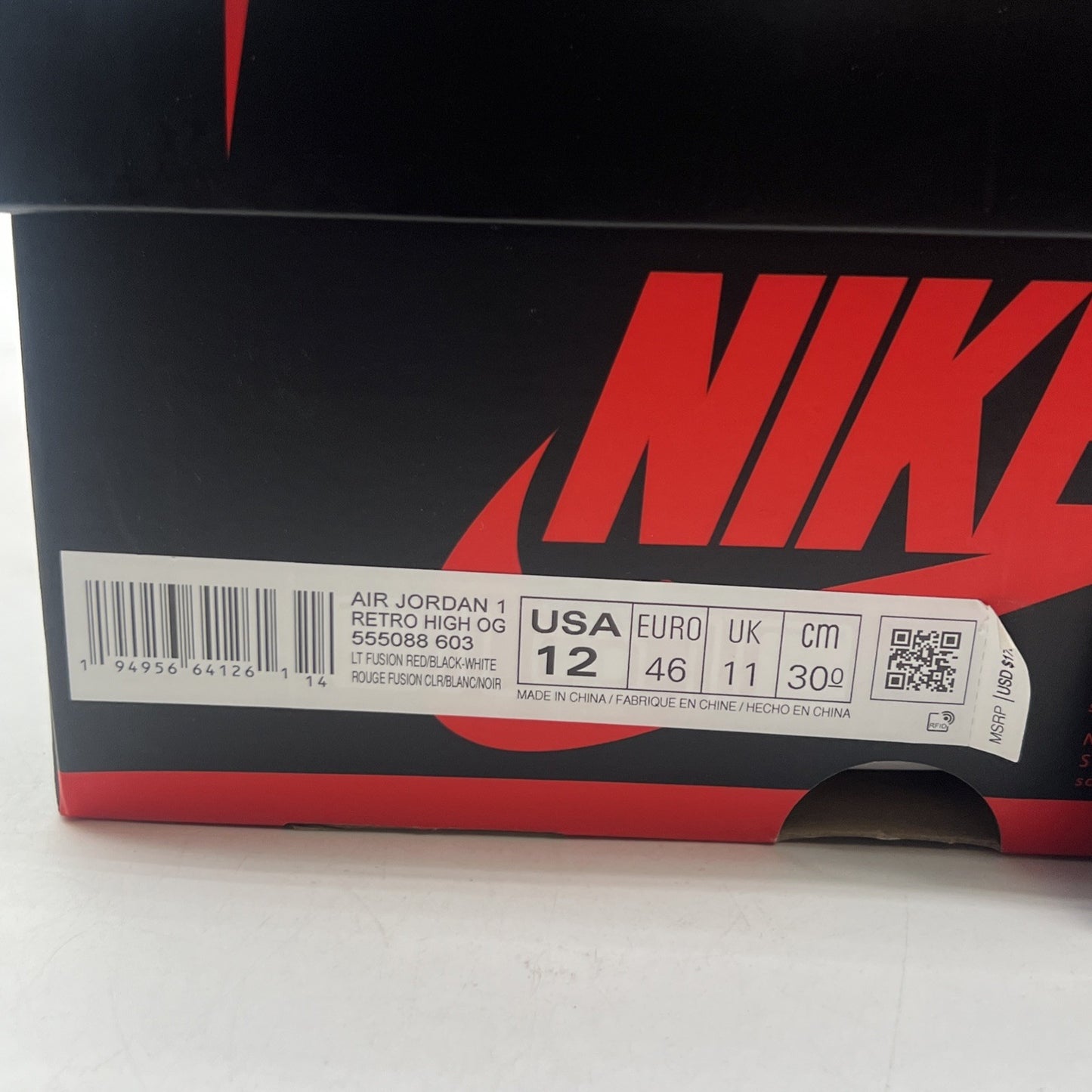 Size 12 - Air Jordan 1 Retro High OG Light Fusion Red 2021 (555088-603)