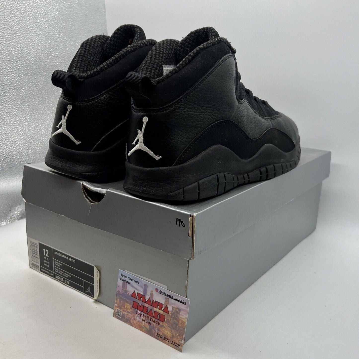 Size 12 - Air Jordan 10 Retro 2005 Stealth Black Leather Suede (310805-010)