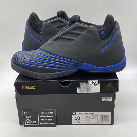 Size 10 - adidas T-Mac 2 EVO Black Royal Blue Leather (FX4992)