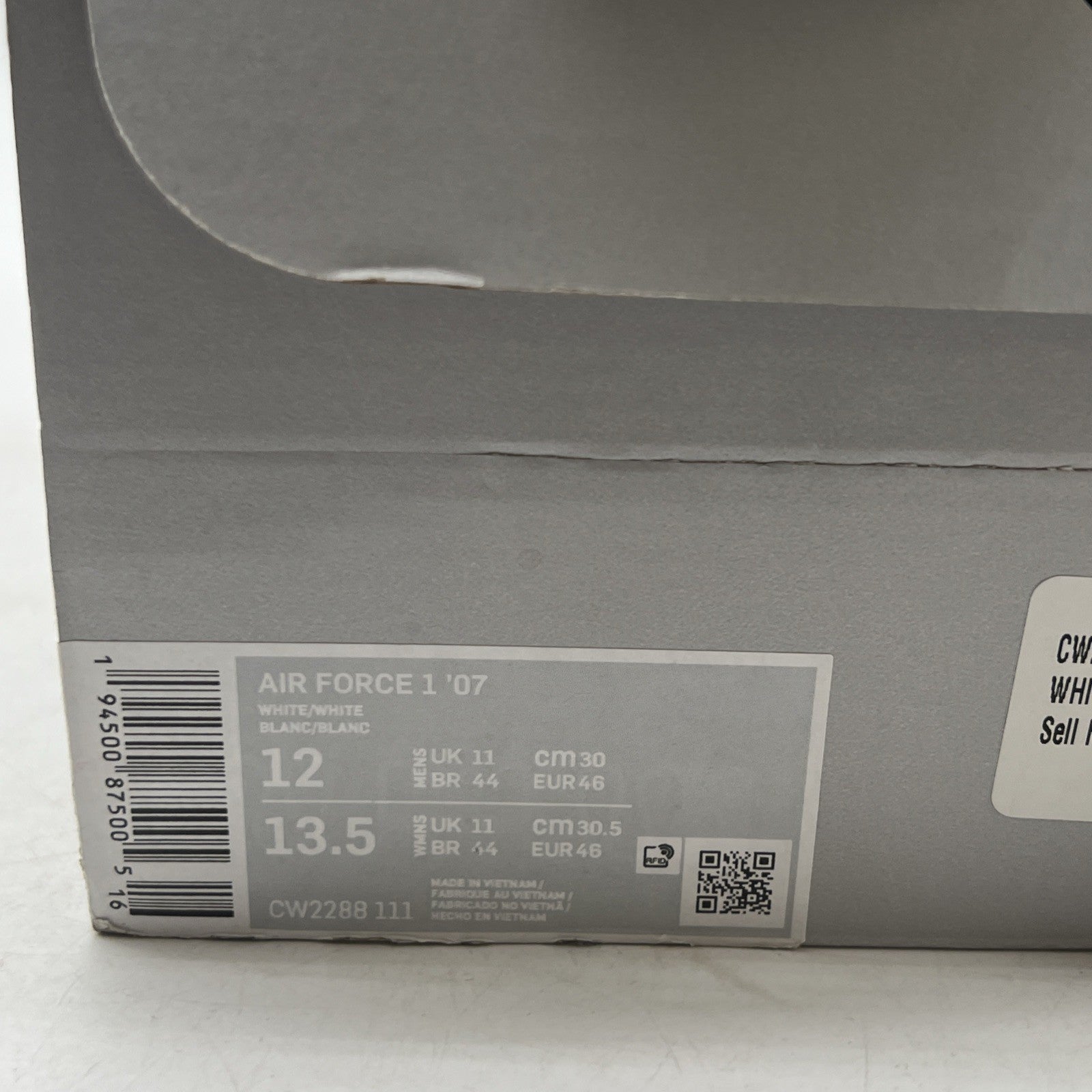 Size 12 - Nike Air Force 1 '07 Low Triple White (CW2288-111)