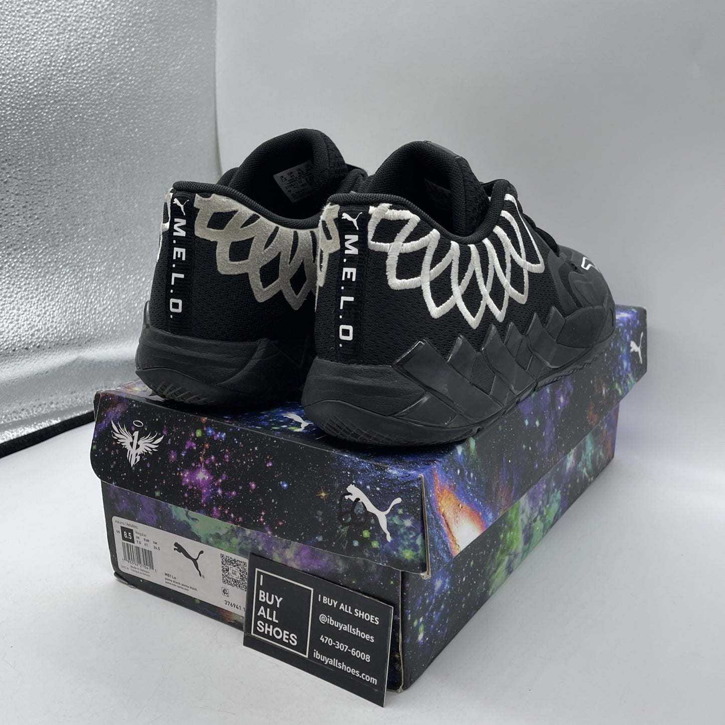 Size 8.5 - PUMA MB.01 Lo Team Colors Black Grey Suede Leather (376941-12)