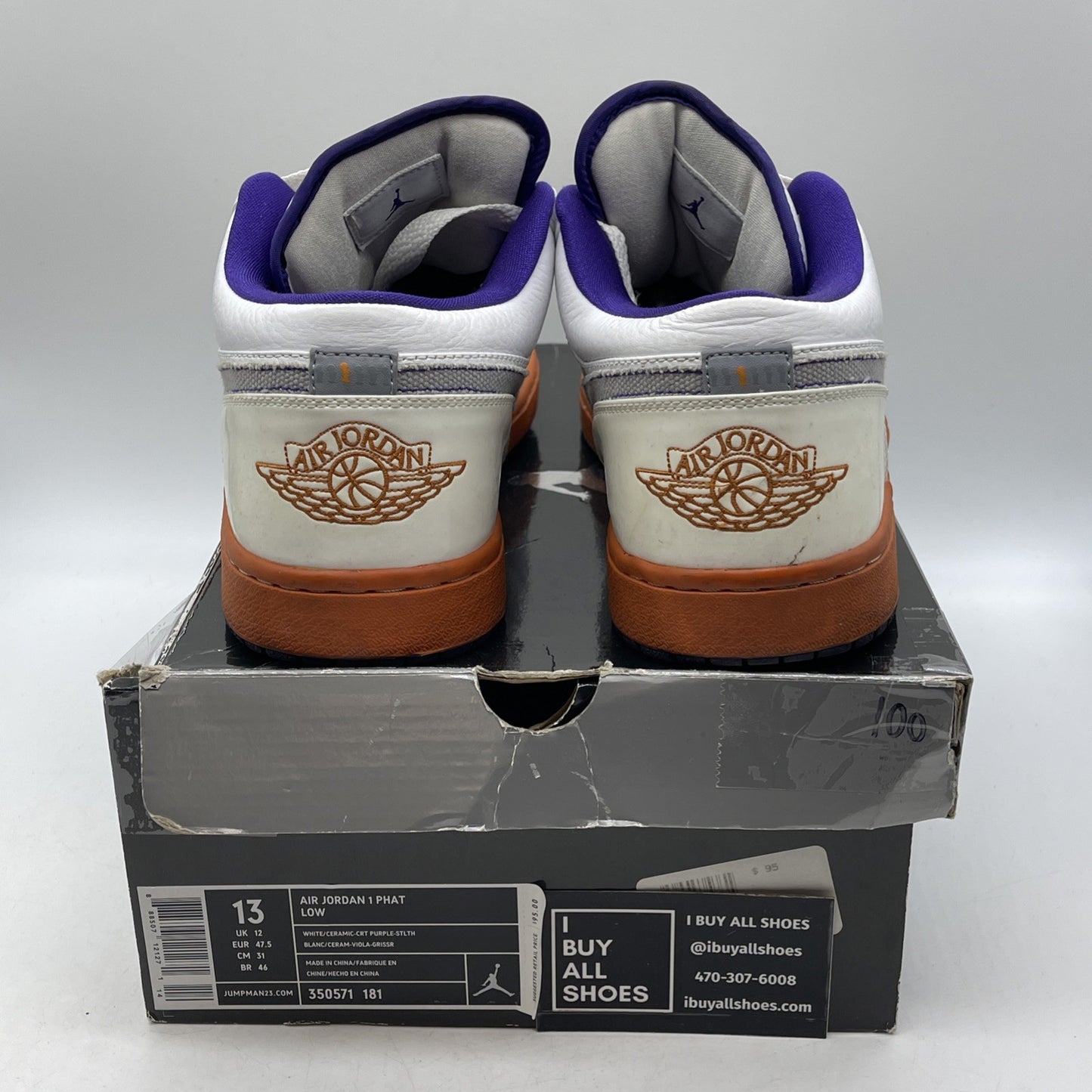 Size 13 - Air Jordan 1 Phat Low Lakers (350571-181)