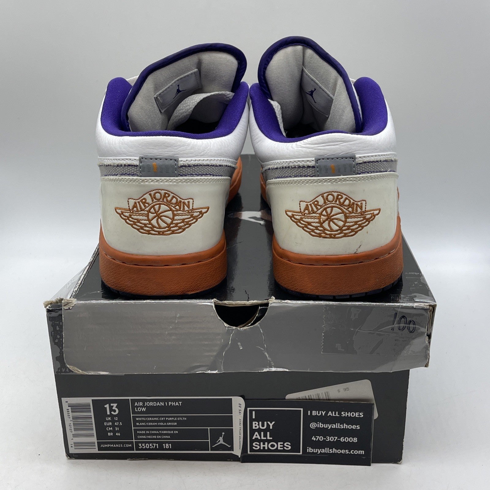 Size 13 - Air Jordan 1 Phat Low Lakers (350571-181)