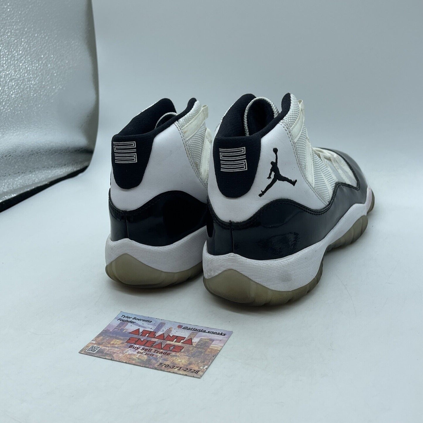 Size 7Y - Jordan 11 Retro Concord 2011 Black White Leather Suede (378038-107)