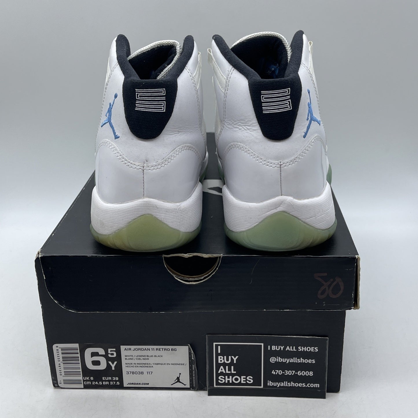 Size 6.5Y (GS) - Air Jordan 11 High Legend Blue (378038-117)