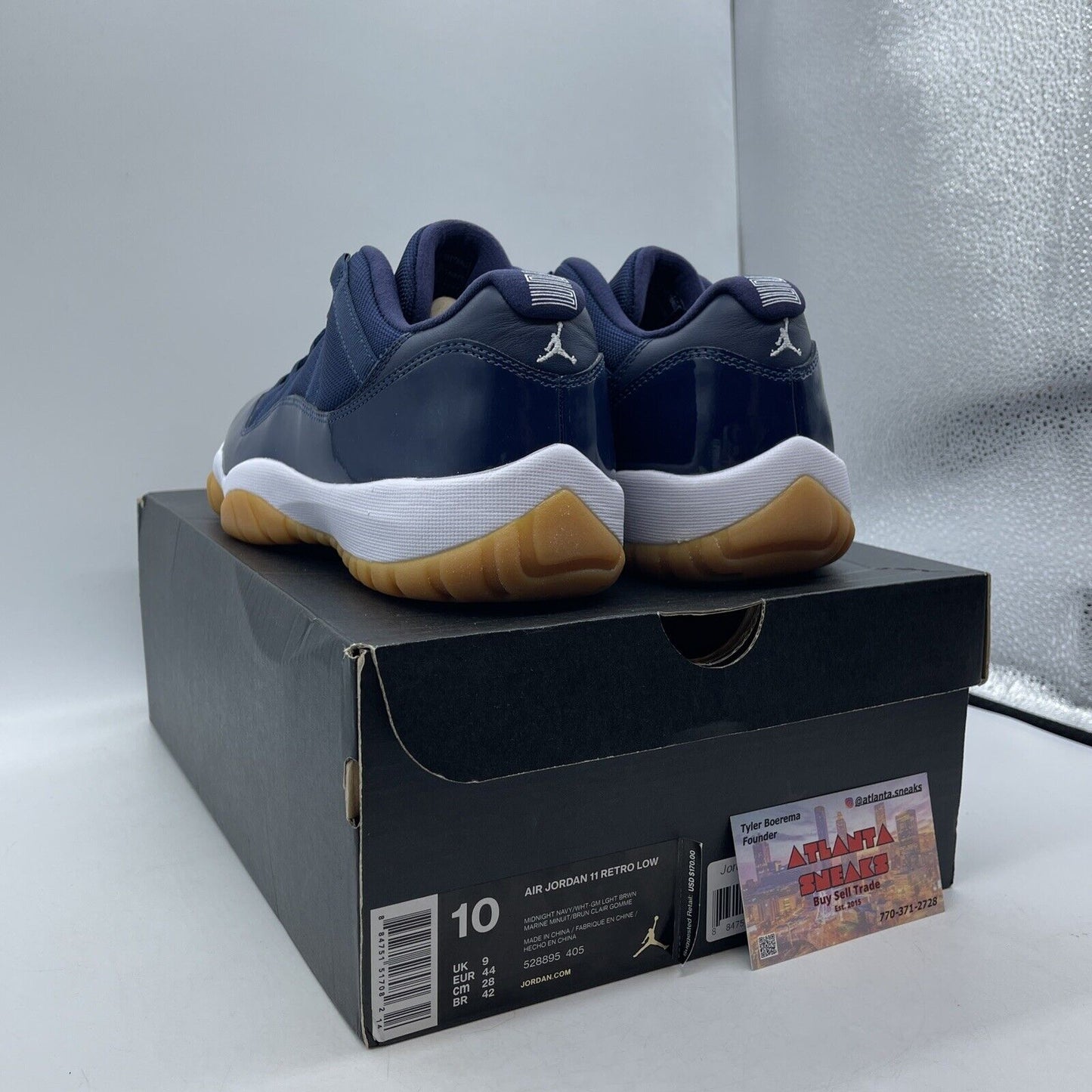 Size 10 - Air Jordan 11 Retro Low Navy Gum White Brown Leather (528895-405)