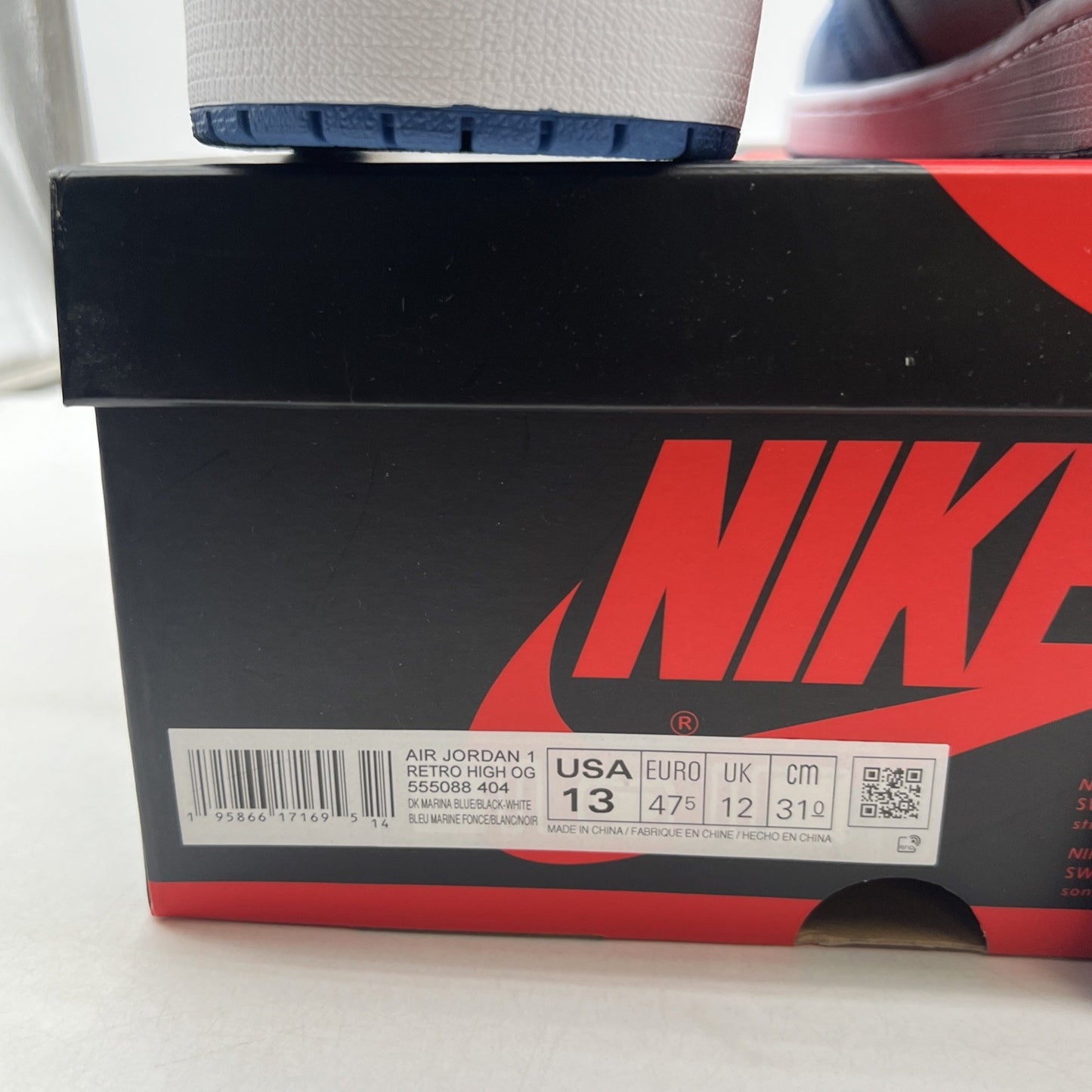 Size 13 - Air Jordan 1 Retro OG High Dark Marina Blue (555088-404)