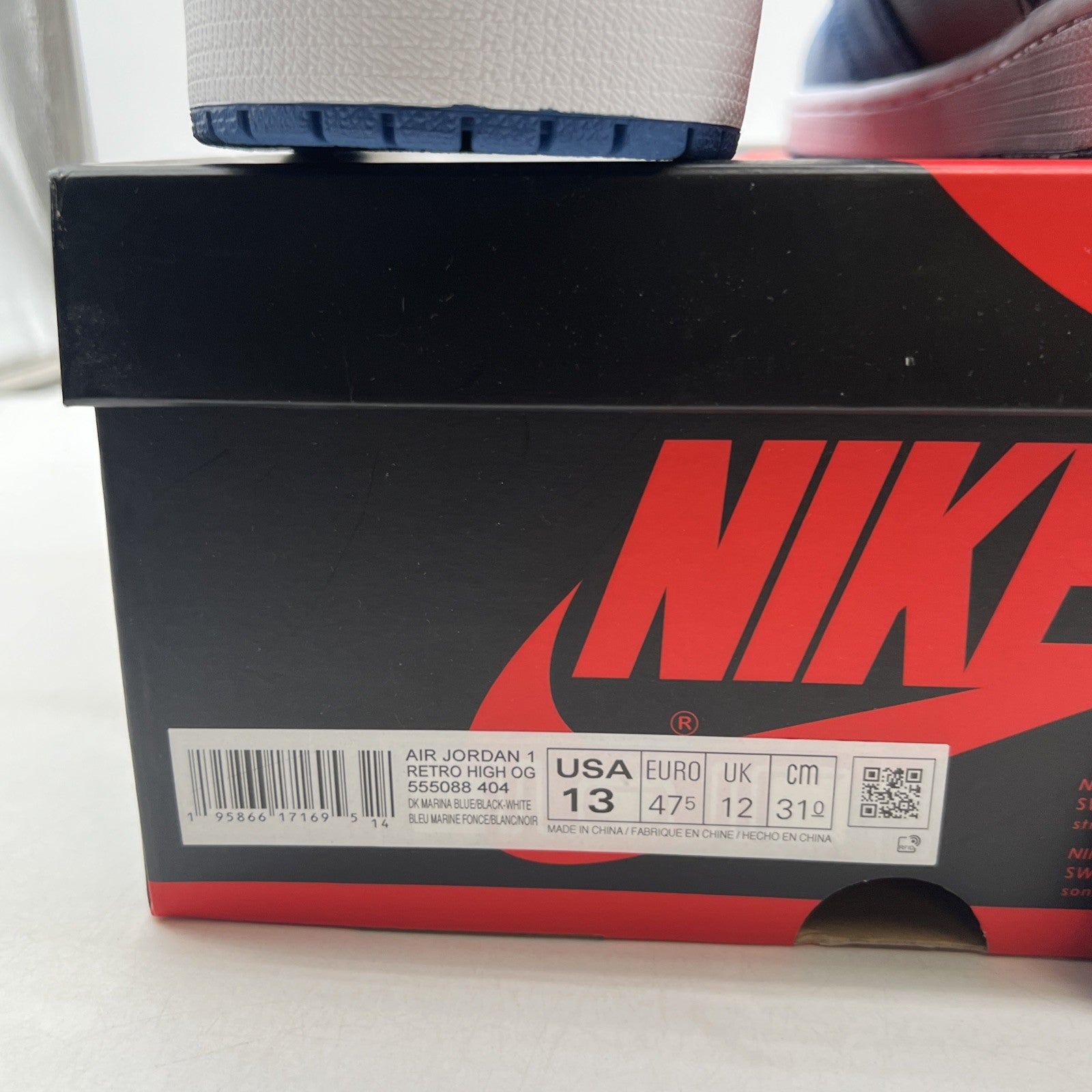 Size 13 - Air Jordan 1 Retro OG High Dark Marina Blue (555088-404)