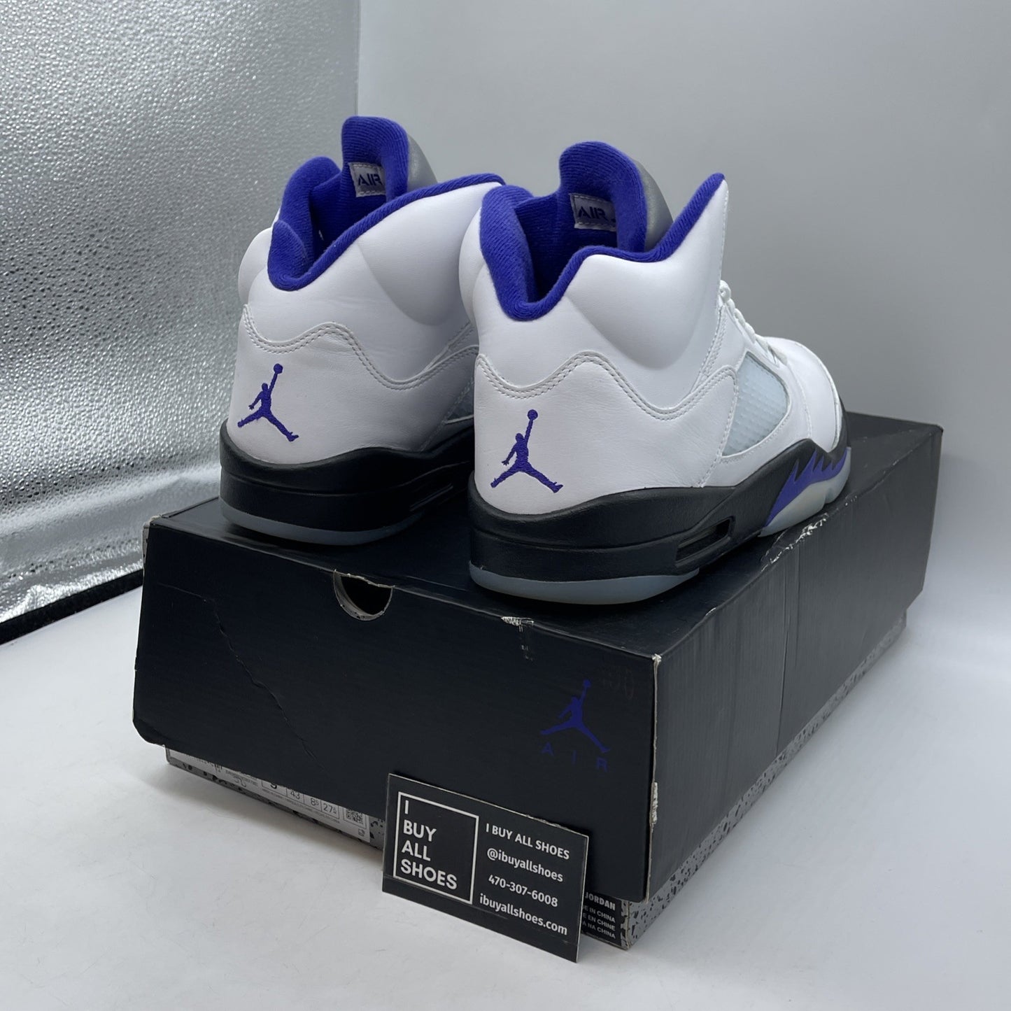 Size 9.5 - Jordan 5 Concord White Purple Black Leather (DD0587-141)