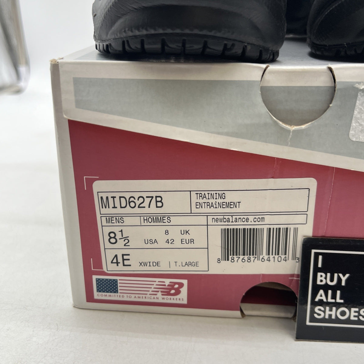 Size 8.5 - New Balance Steel Toe 627 Leather Triple Black (MID627B)