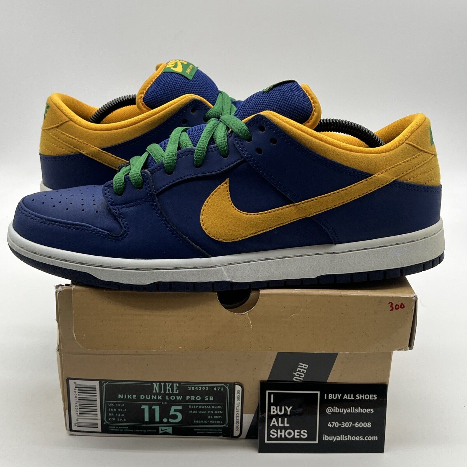 Size 11.5 - Nike Dunk Pro SB Low Royal Blue Midas Gold (304292-473)