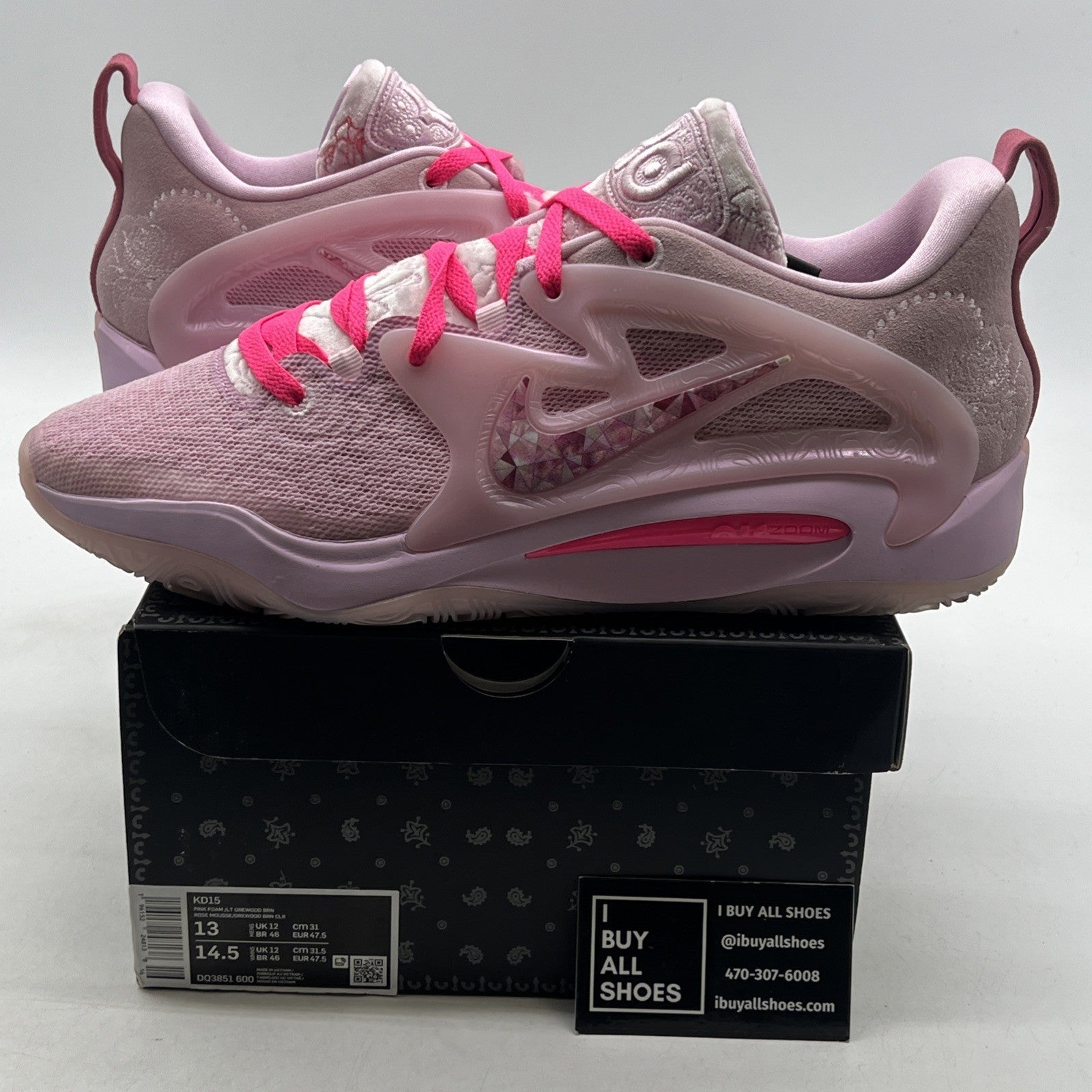 Size 13 - Nike KD 15 NRG Low Aunt Pearl (DQ3851-600)
